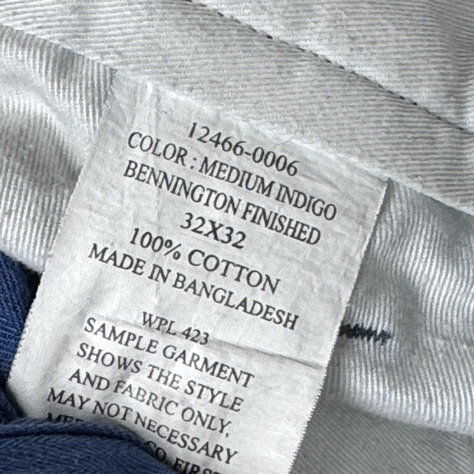 Levis Cargo Pants 32X32 Bennington Blue Cotton Twill Military Sample WPL423