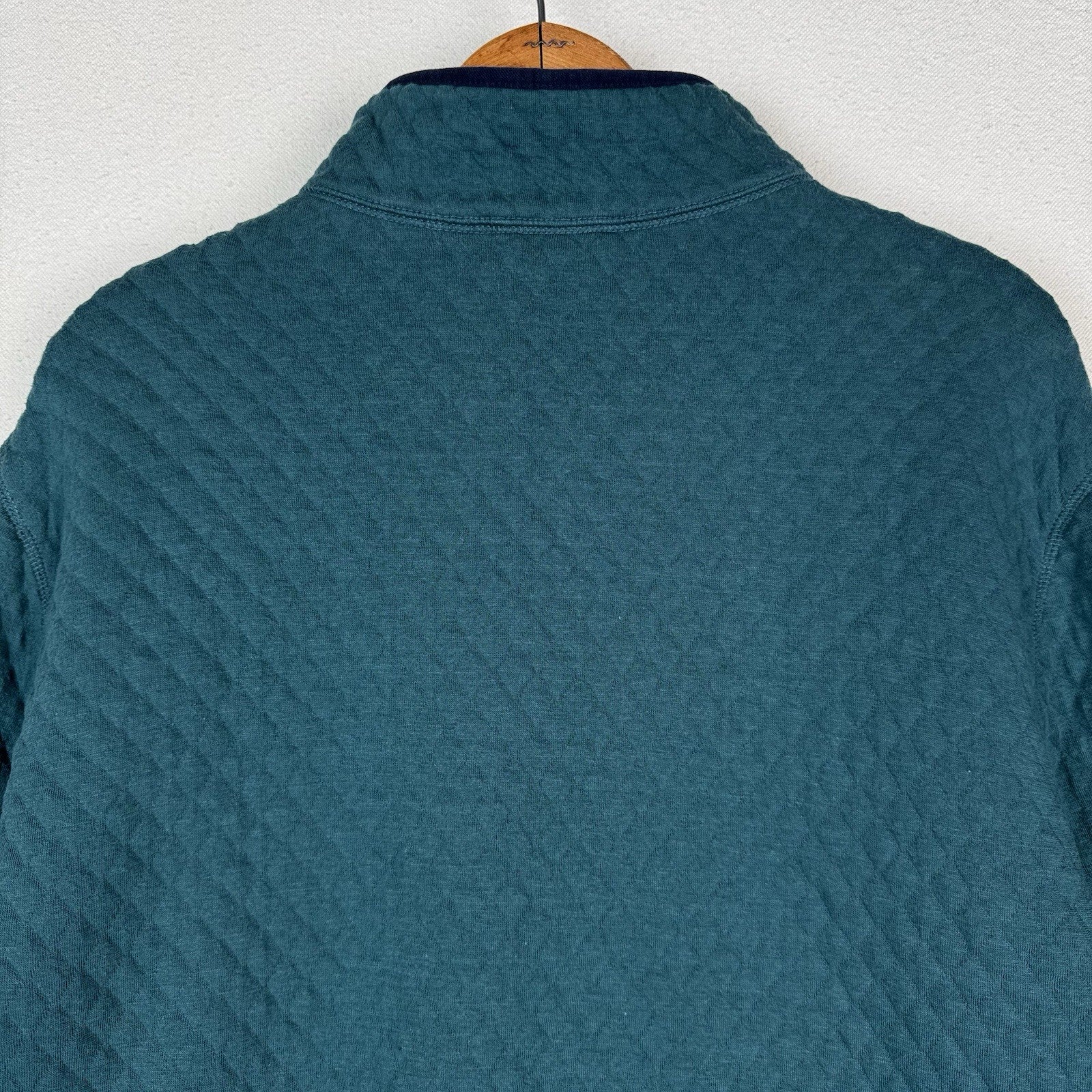 Brooks Brothers 1/4 Zip Diamond Quilted Pullover Mens 2XL Blue Maroon Sweater