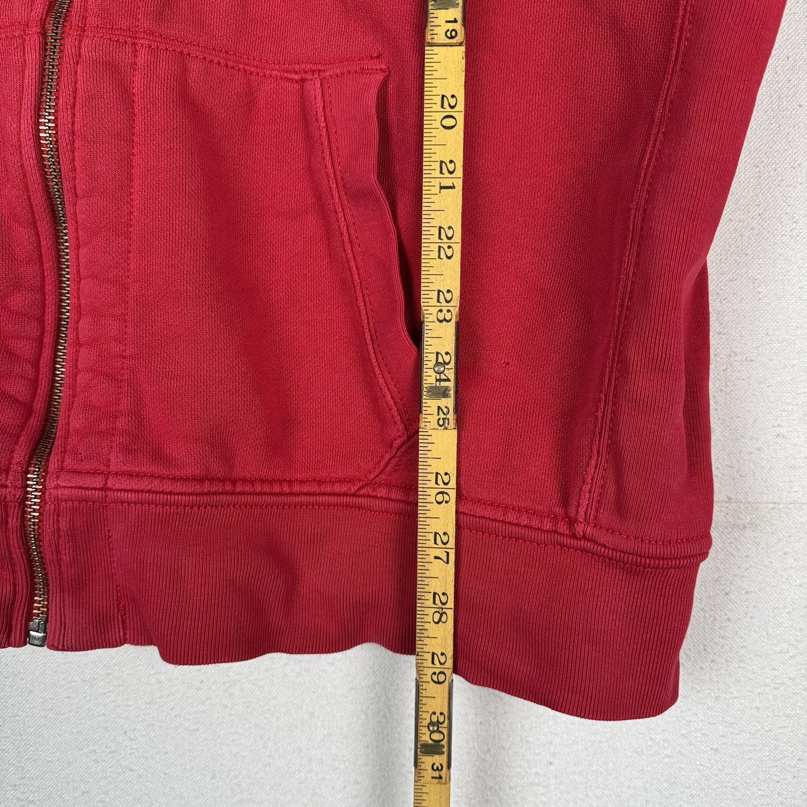 Vintage Polo Ralph Lauren Thermal Hood Hoodie Mens 2XL Full Zip Red Sweatshirt
