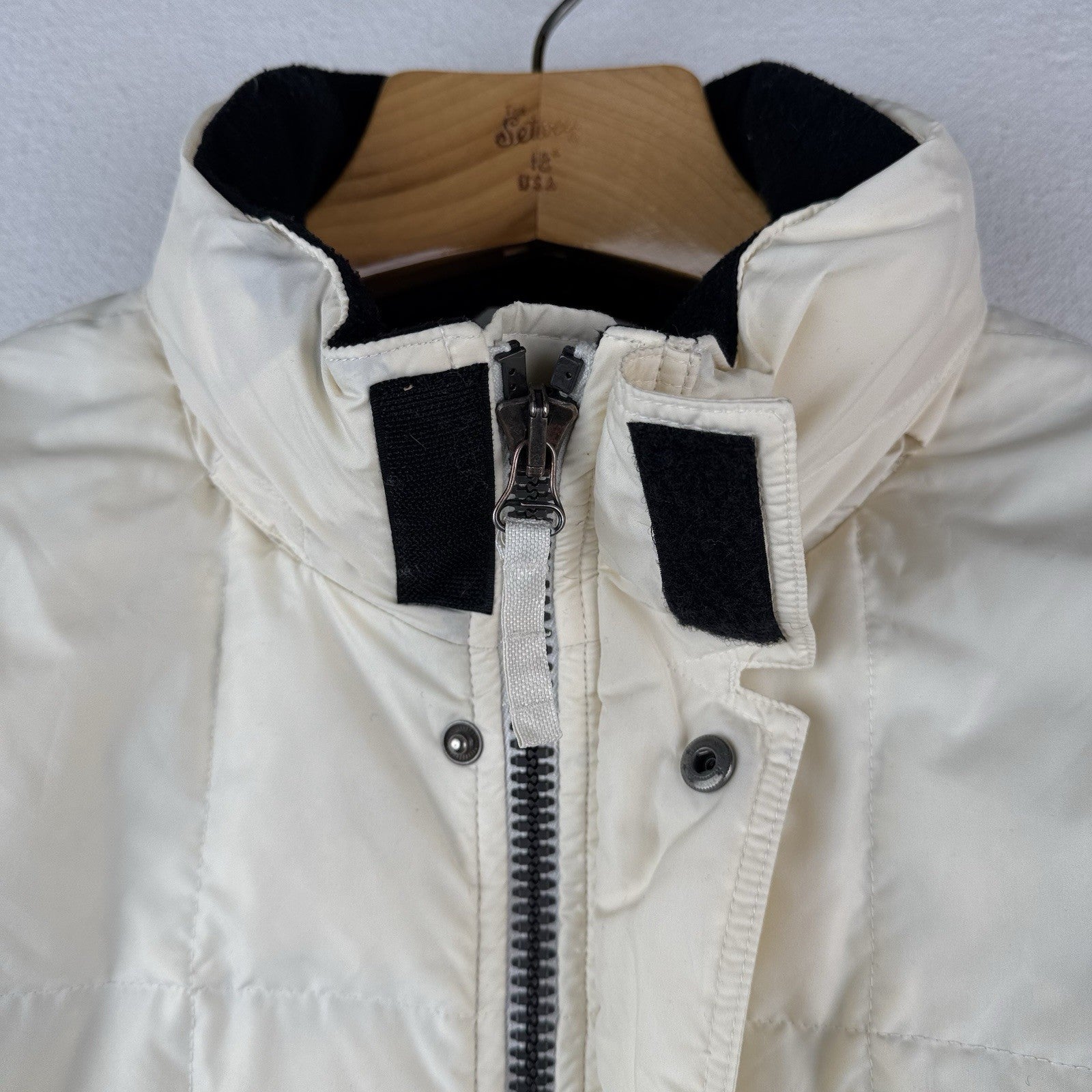 90’s Vtg Polo Ralph Lauren Mens 2XL Down Puffer Cream Ski Jacket Stowaway Hood