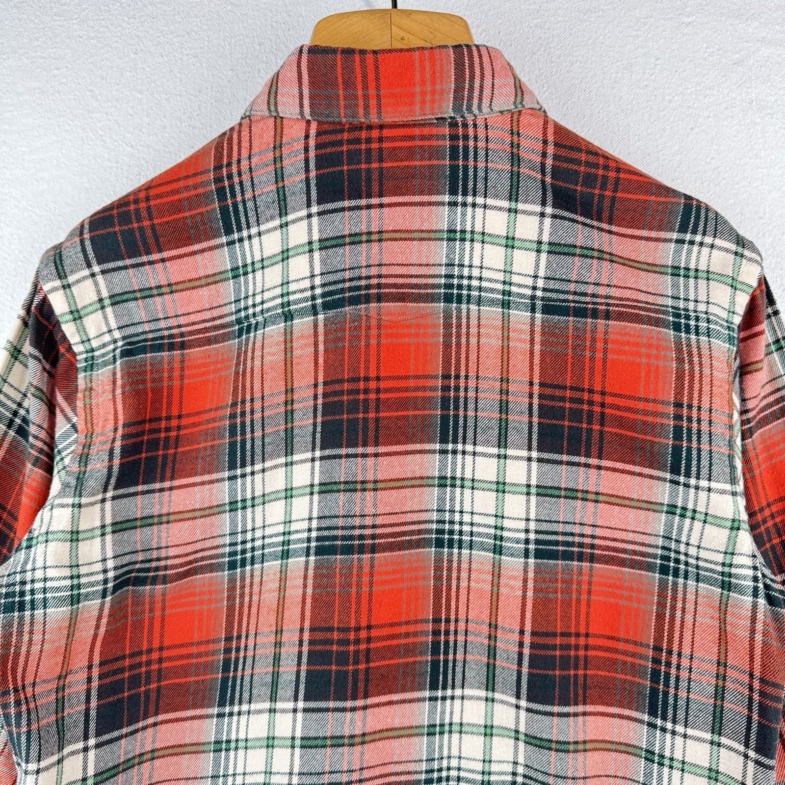 Vtg Polo Ralph Lauren Western Pearl Snap Mens S Brushed Flannel Shirt Plaid