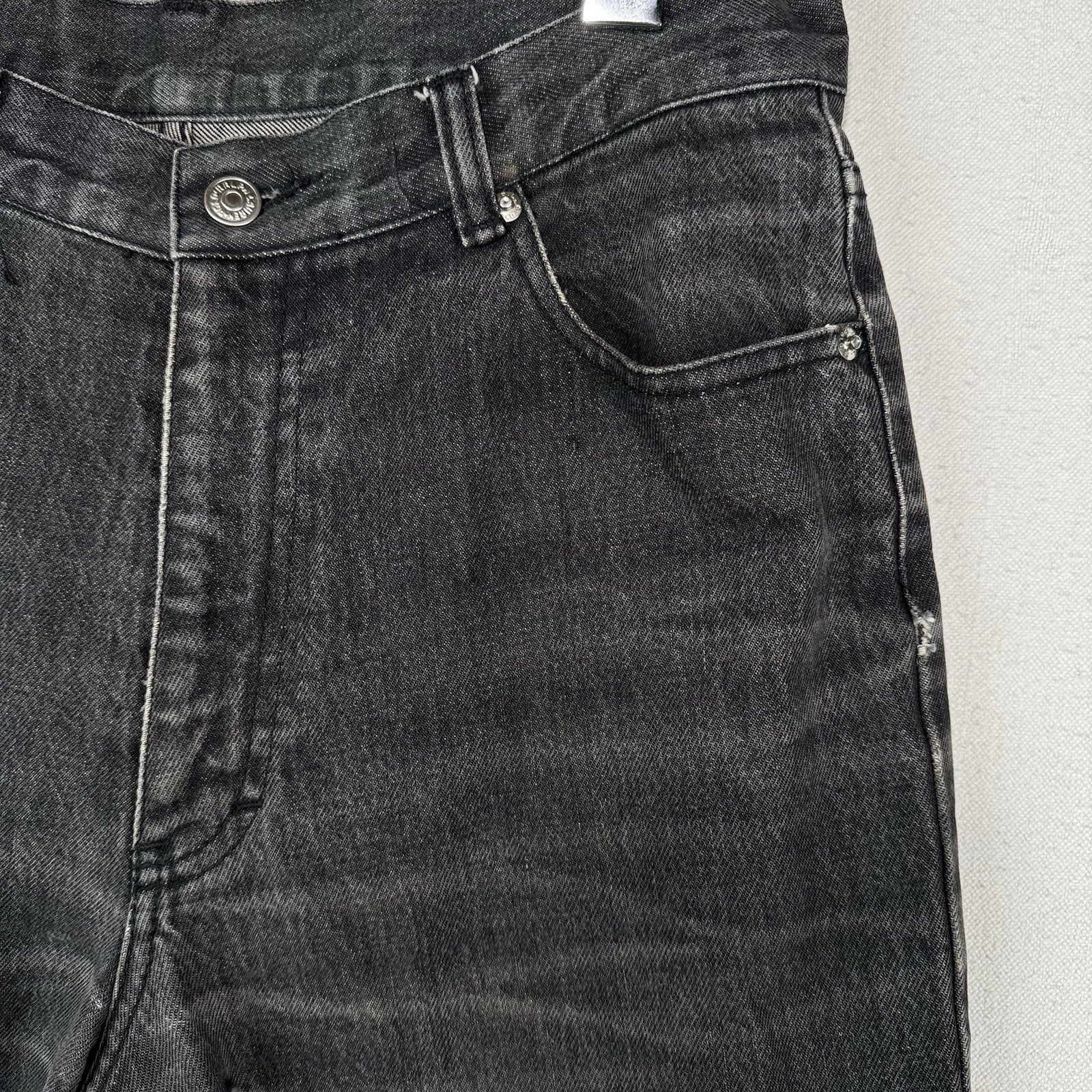 80’s Vtg Lauren Ralph Lauren Womens 30x31 Black Denim Jeans Made USA *Distressed