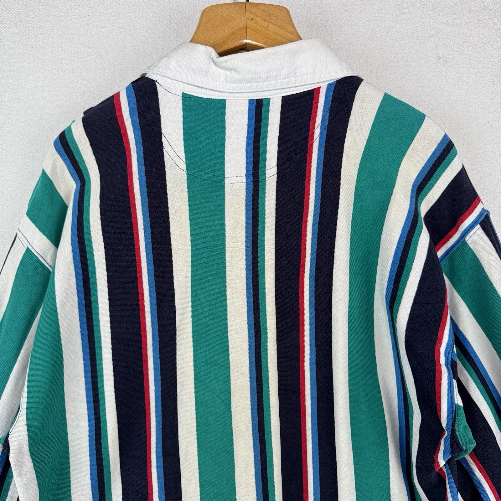80’s Vtg Jason & Wooley Men’s L Multi Color Striped Rugby Long Sleeve