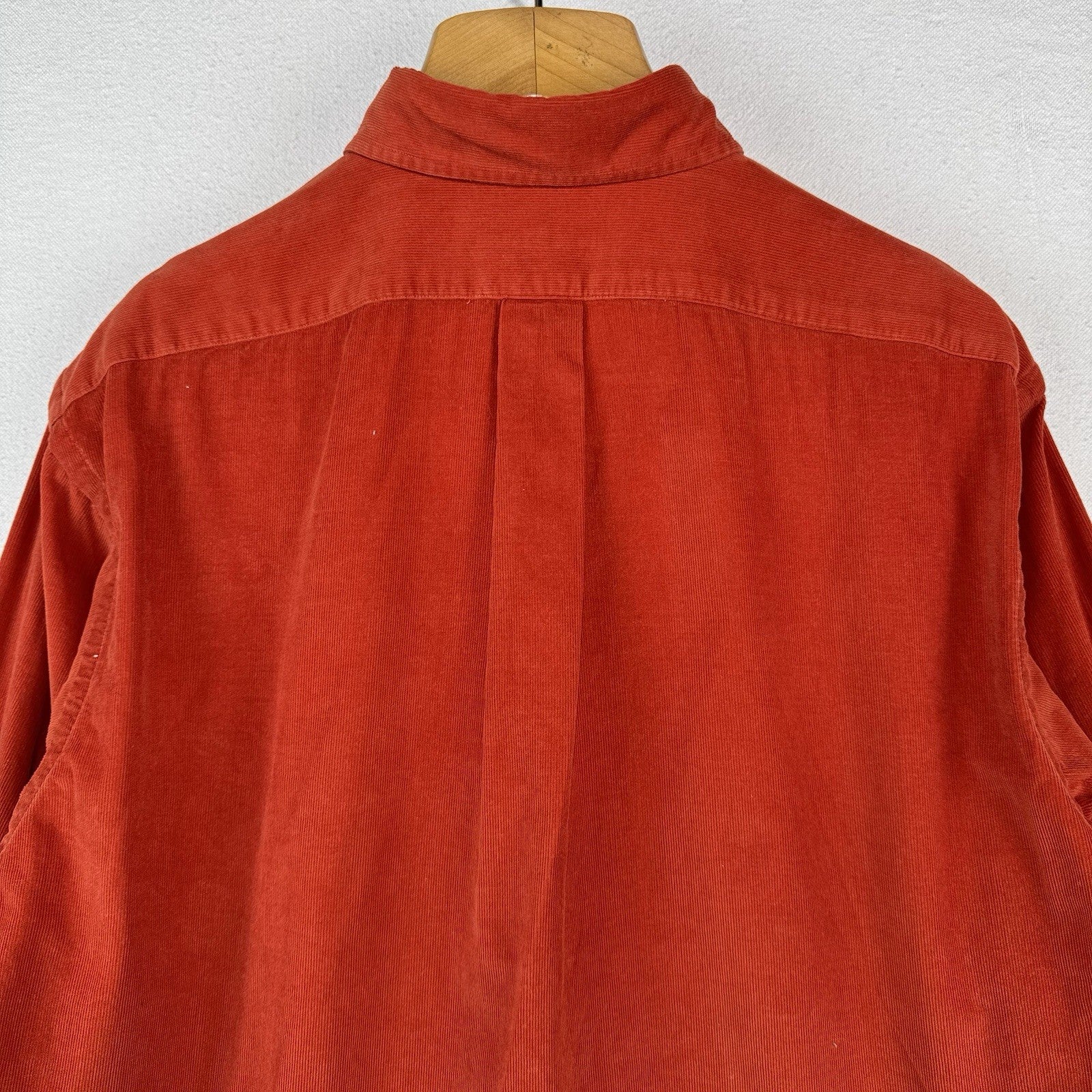 Ralph Lauren Blaire Button Down Corduroy Shirt Red Burnt Orange Men’s Medium