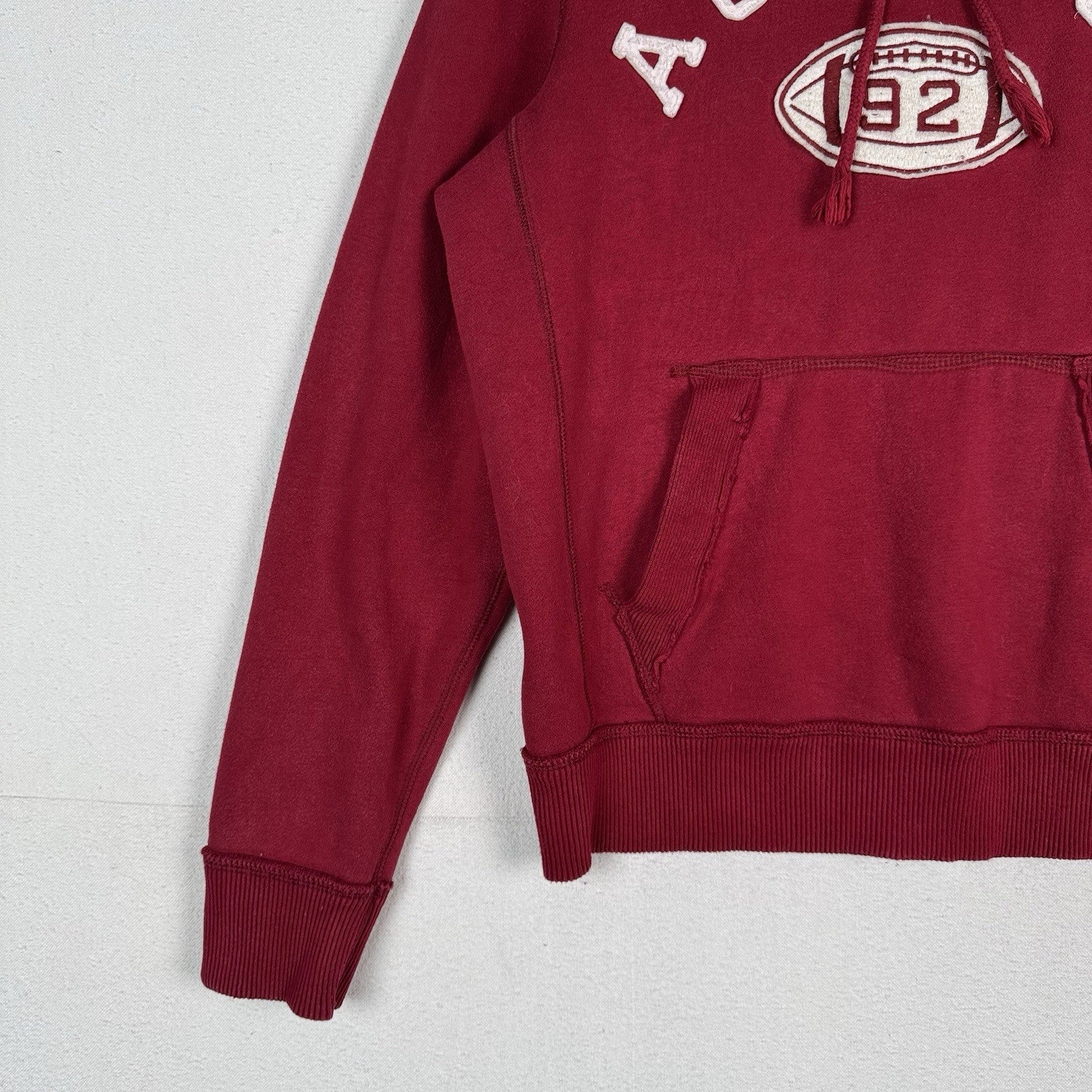 Abercrombie & Fitch Large Maroon Red Thermal Hoodie Pullover Sweatshirt Muscle