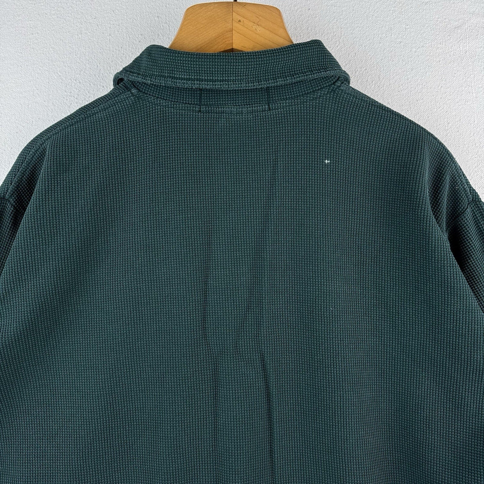 Vtg Polo Sport Ralph Lauren Men’s XL Green Waffle Knit Shirt LS *Distressed