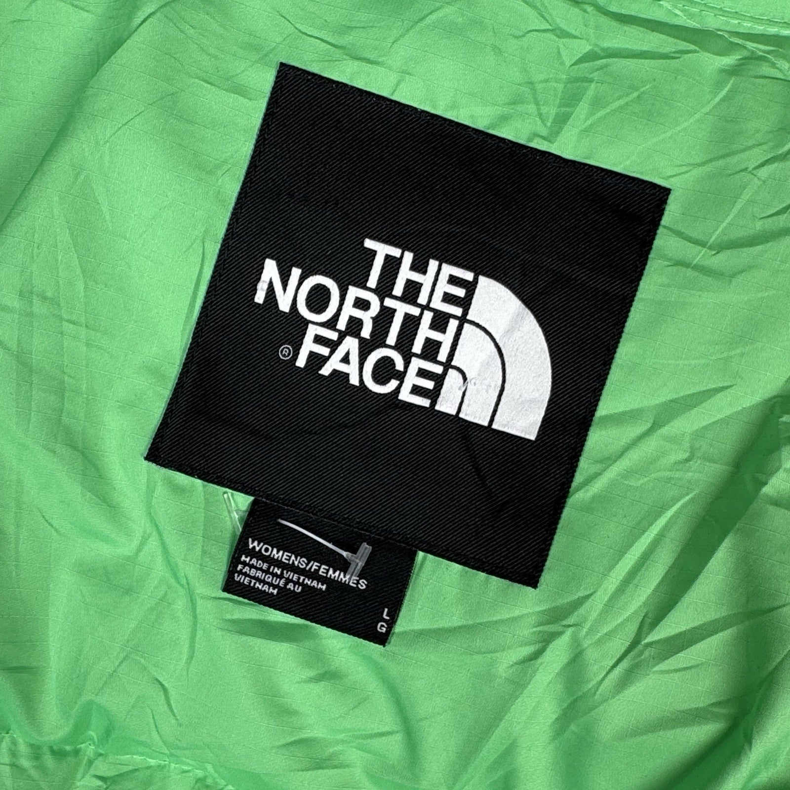 The North Face Nuptse Retro 700 Down Puffer Cropped Jacket Chlorophyll Green - L