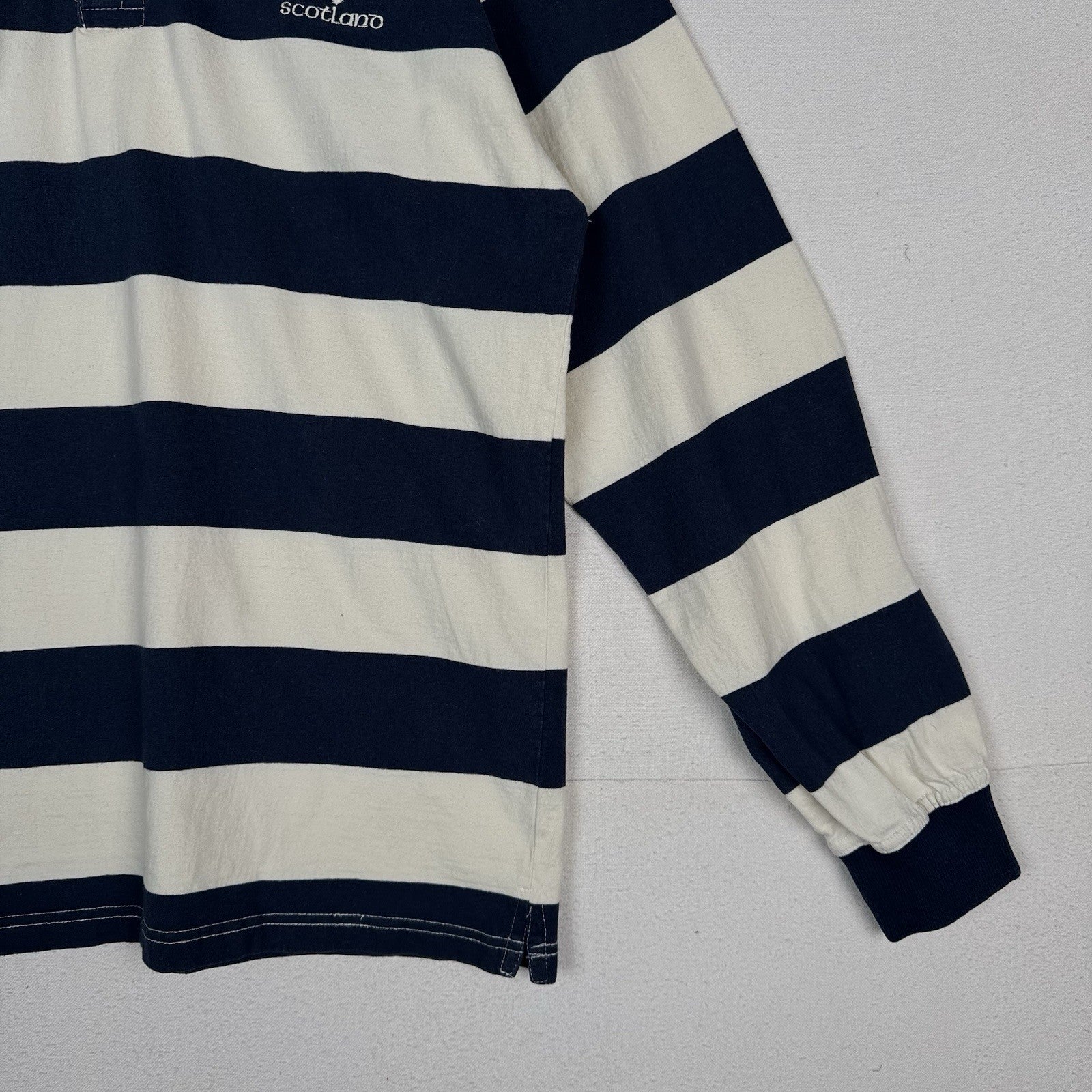 Vintage Scottish Experience Polo Shirt Mens XXL Gray Blue Rugby Royal Mile