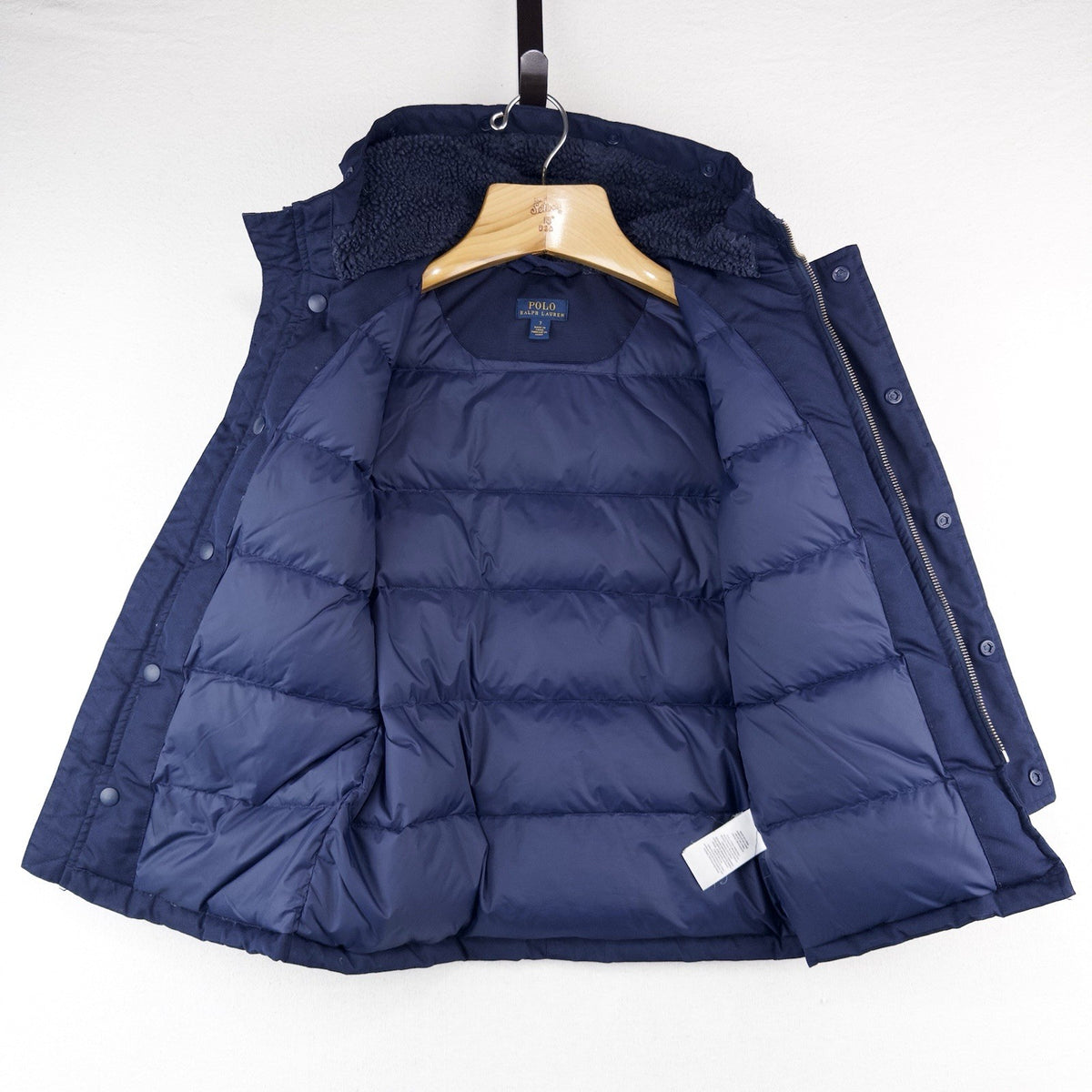 Polo Ralph Lauren Boy's 7 Blue Hooded Parka Jacket *No Hood Fur