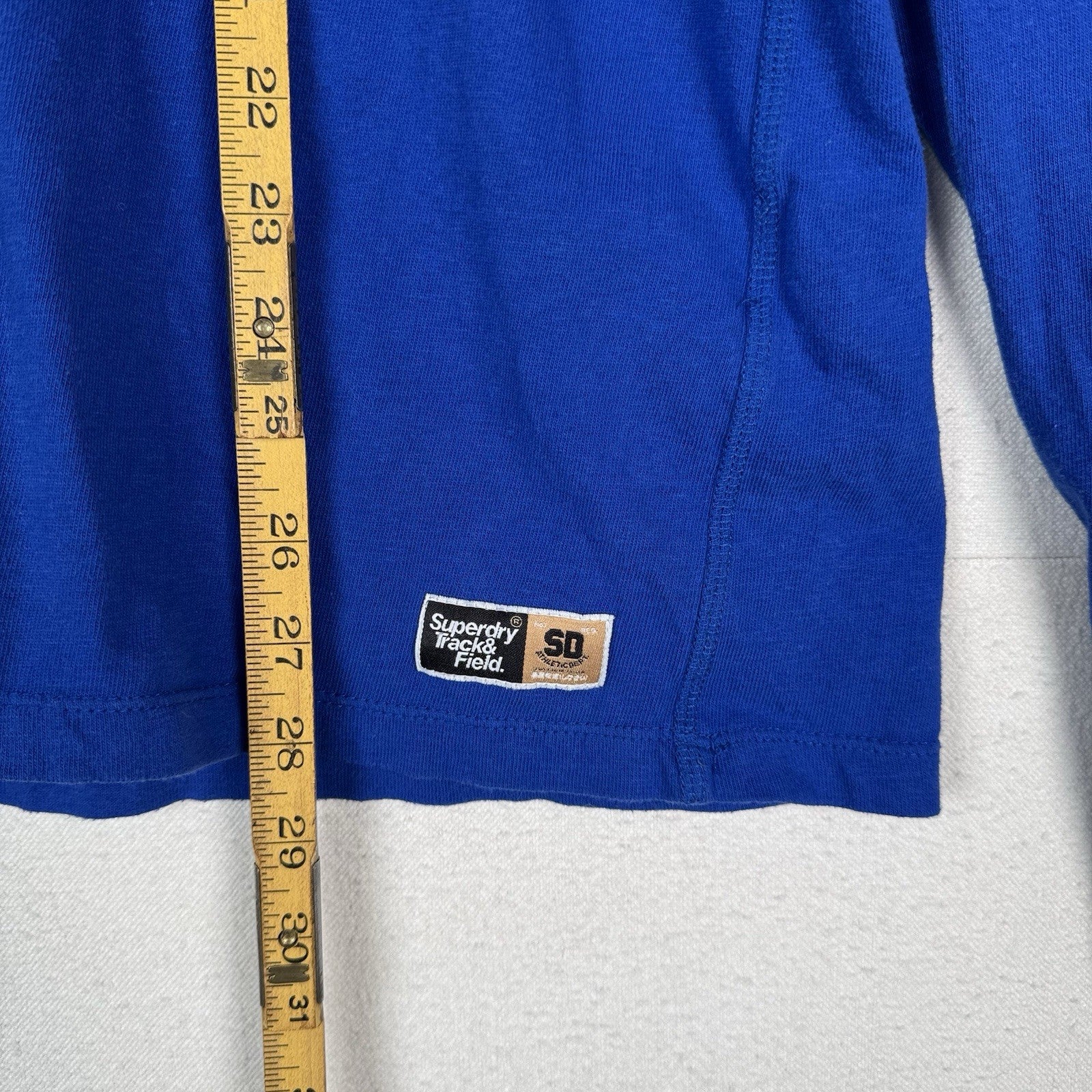 Superdry Men’s Track & Field Podium Oversized Long Sleeve T-Shirt Large Blue