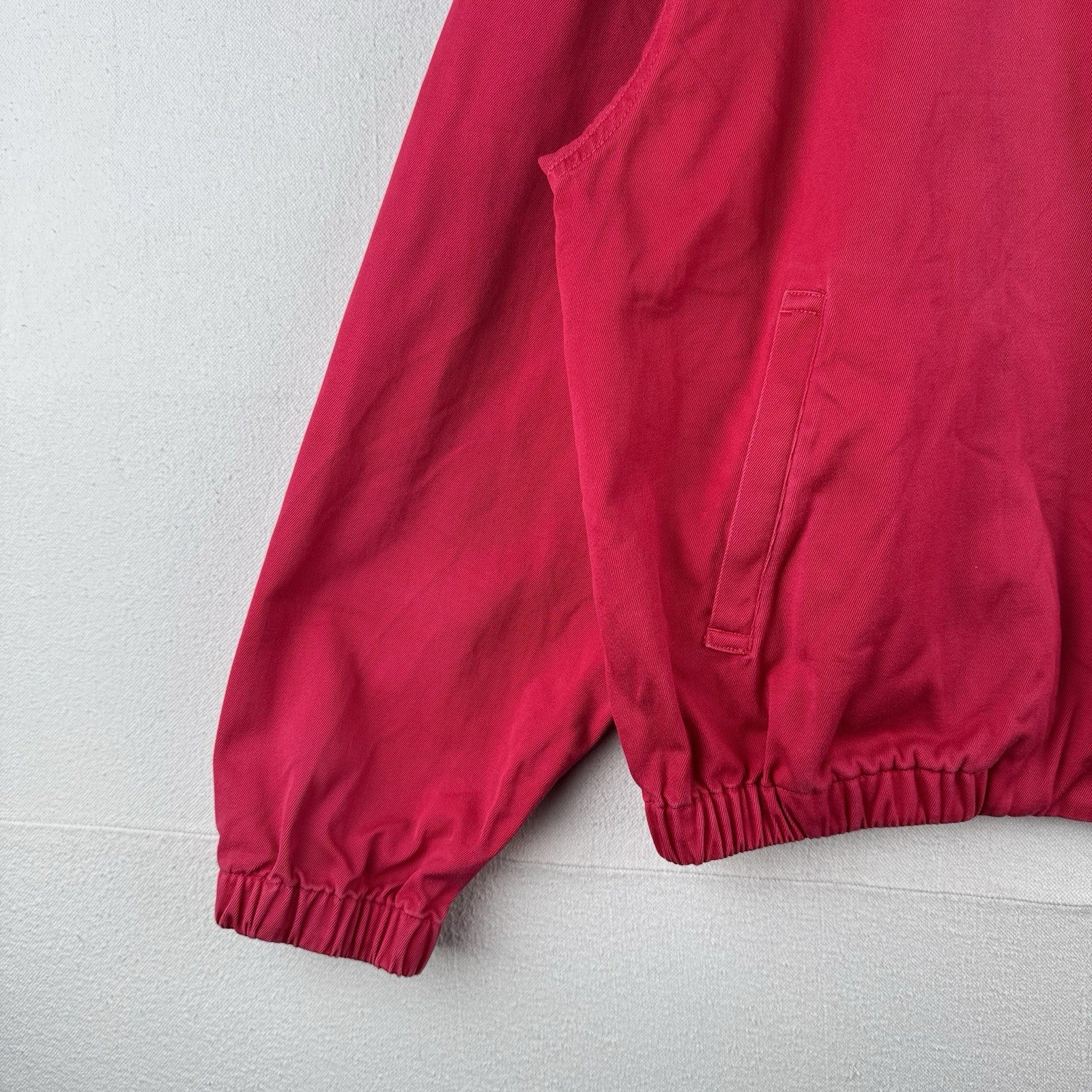 Vtg Lands End Harrington Jacket Faded Pink Red Boxy ‘78 Rose Parade Patch Large