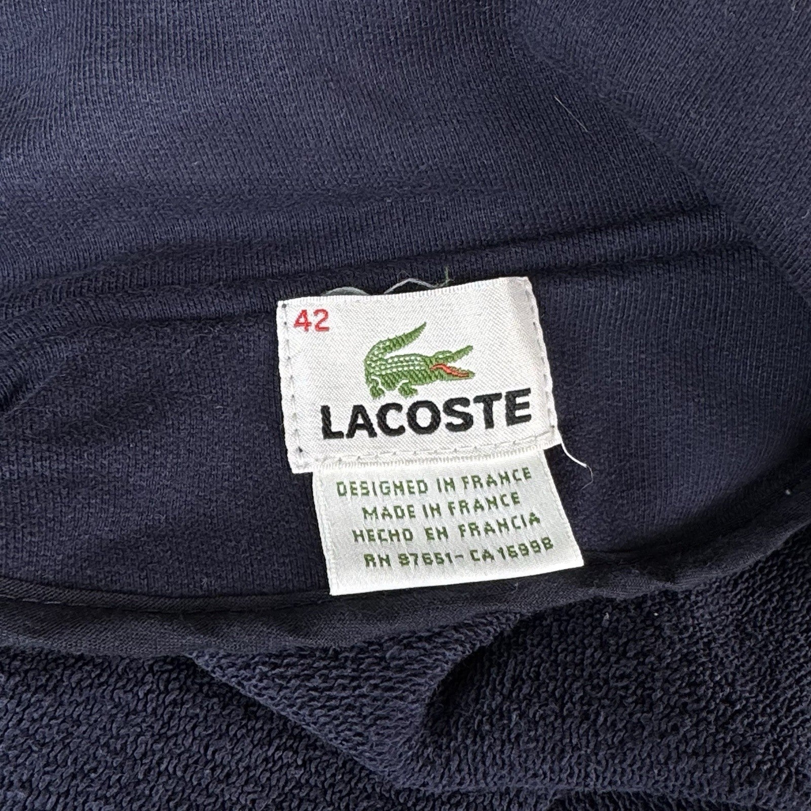 Lacoste Jacket Women’s Double Breasted Navy Canvas Peacoat 100% Cotton Size 42