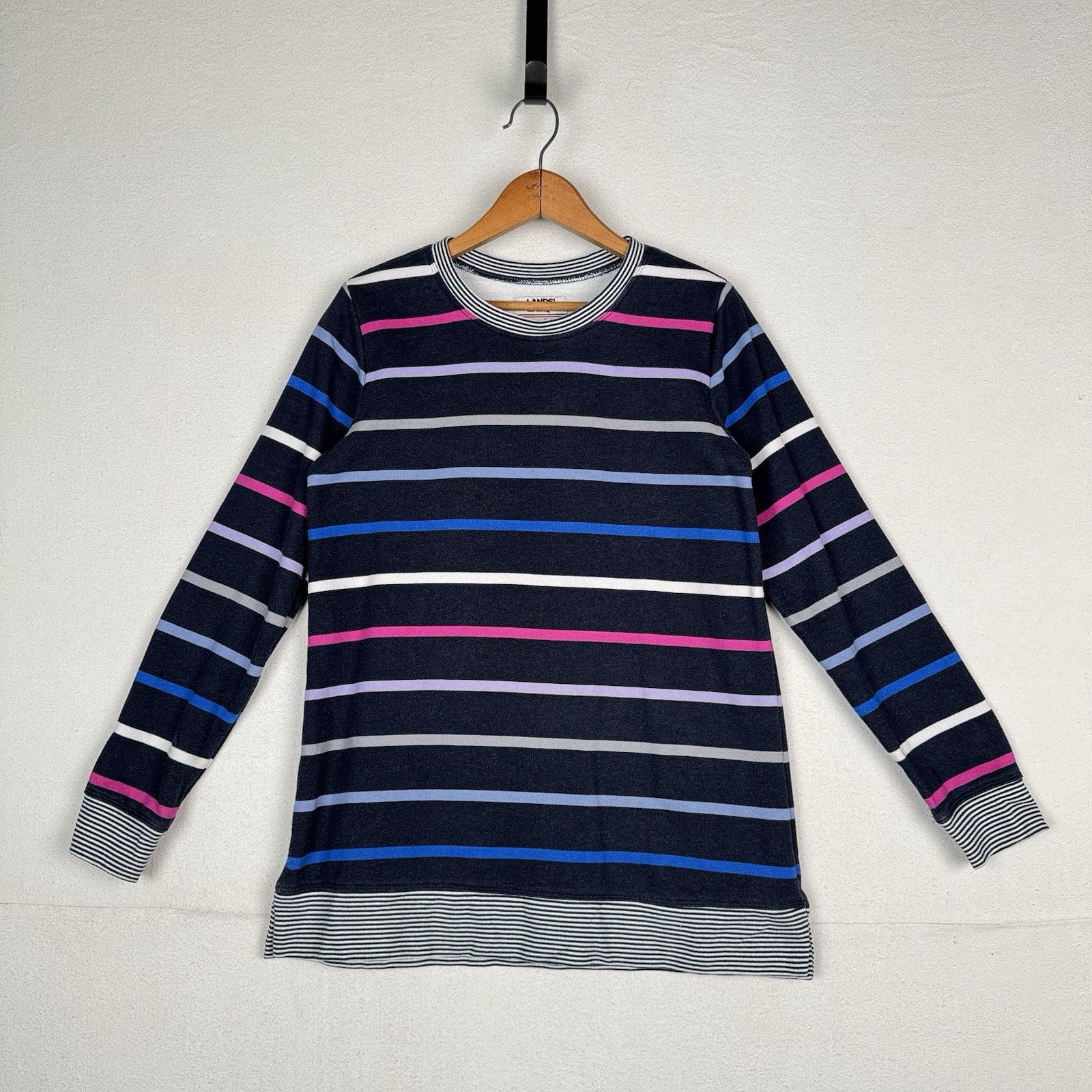 Lands End Women’s Serious Sweats Sweatshirts Small 6-8 Stripes (Lot Of 2)