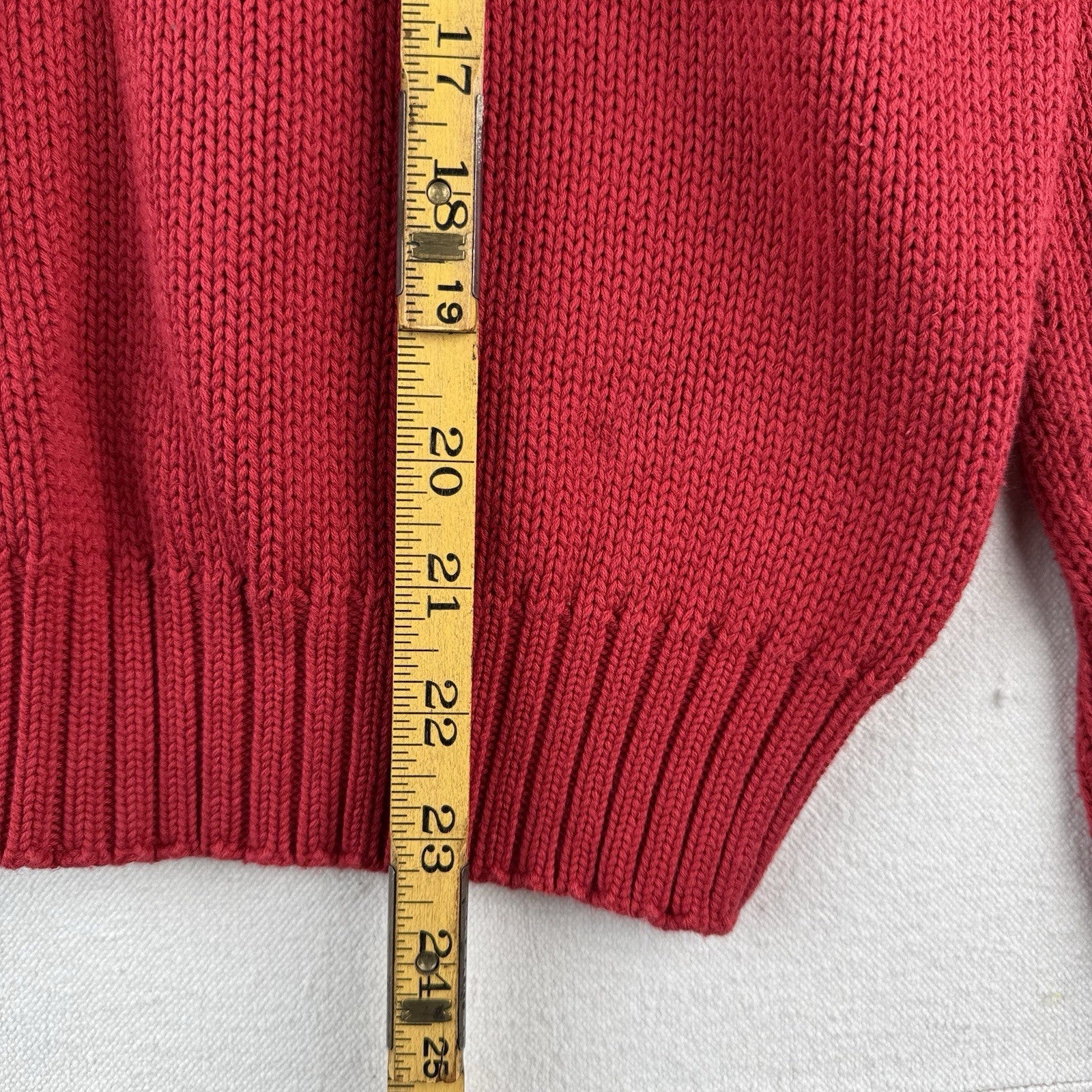 Vintage Ralph Lauren Polo Sport Men’s L 100% Cotton Crewneck Sweater Red