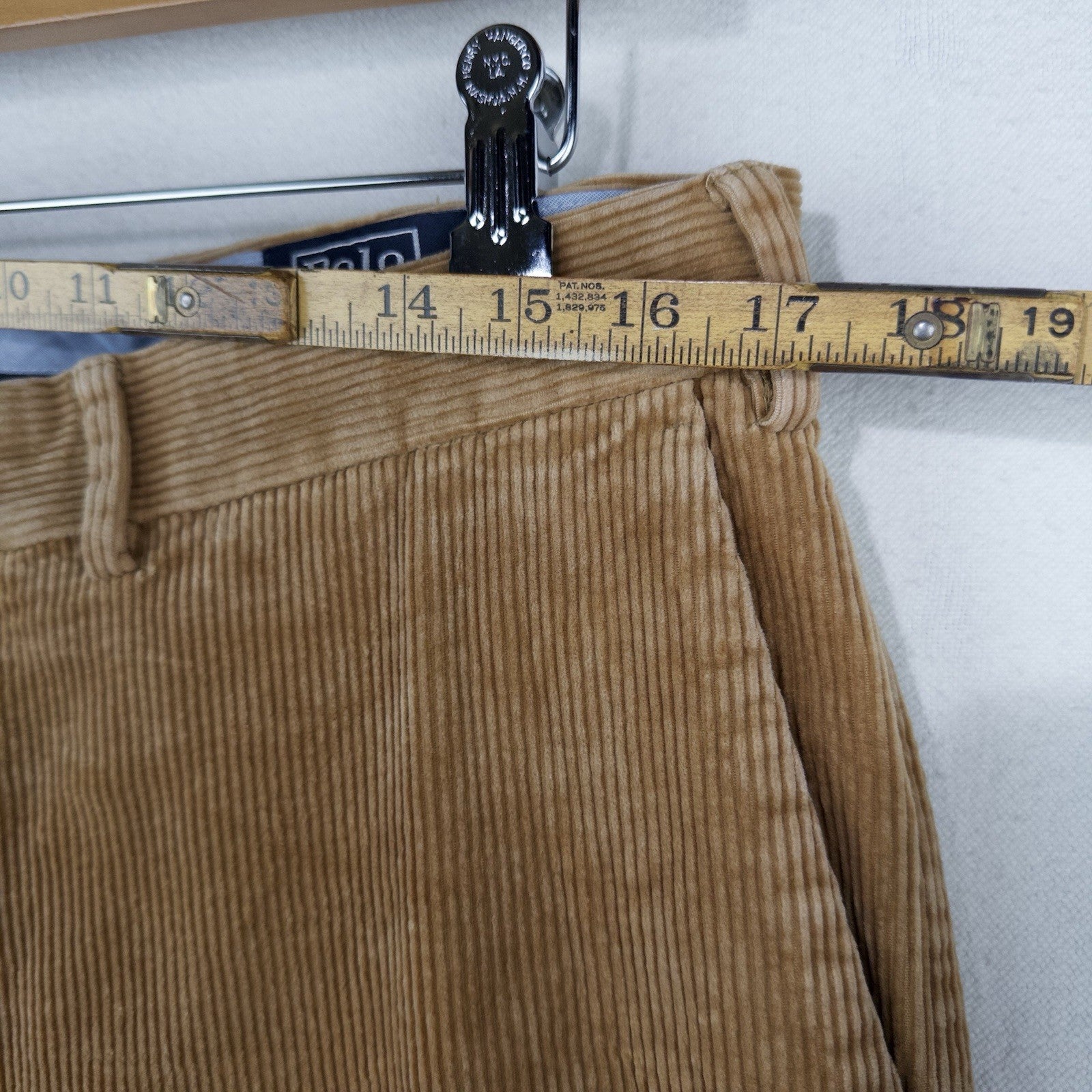 90’s Vtg Polo Ralph Lauren Corduroy Pants Classic Fits 34x26 Tan Brown Wide Wale