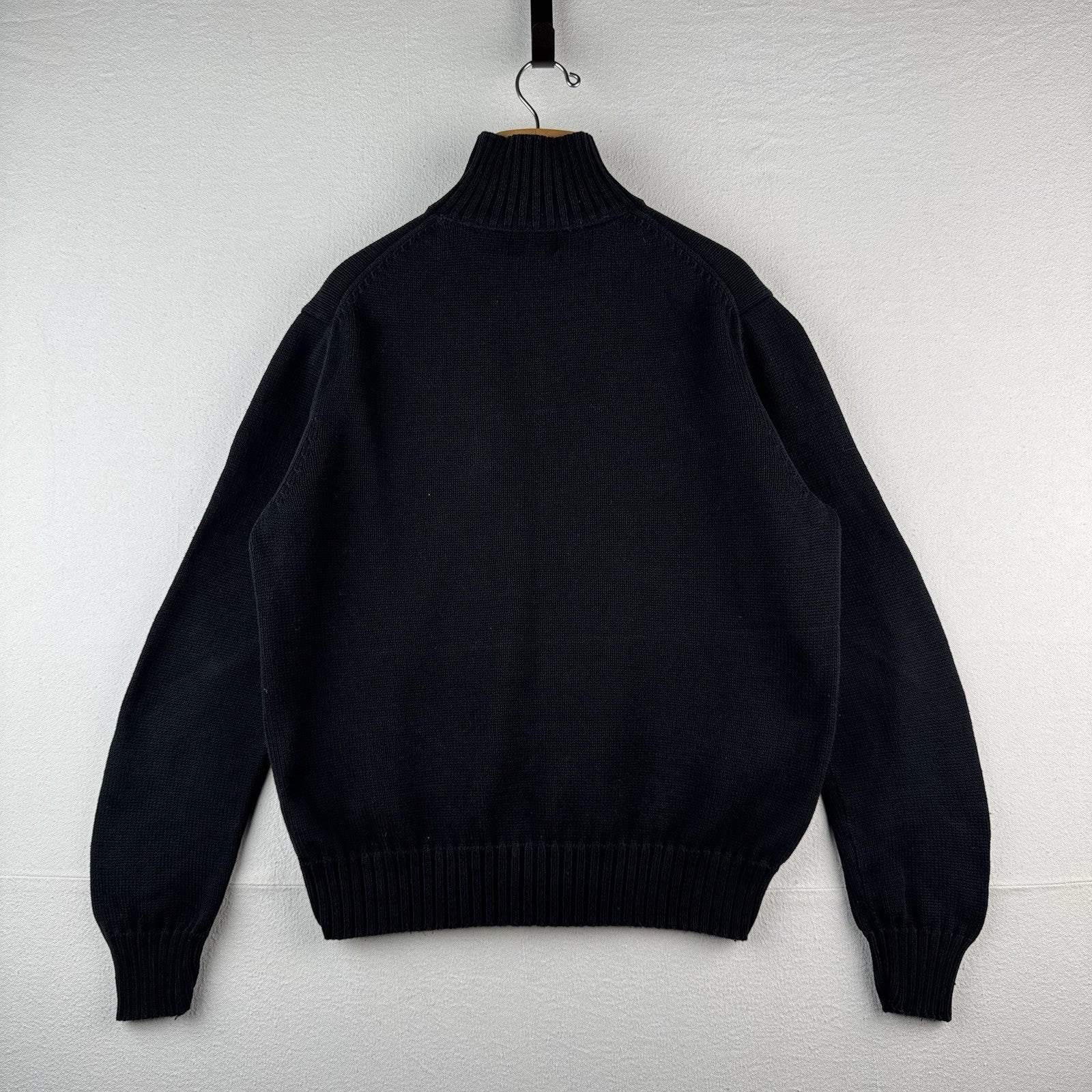 Vtg Polo Jeans Company Ralph Lauren 1/4 Zip Mens L  Crest Patch Black *Read