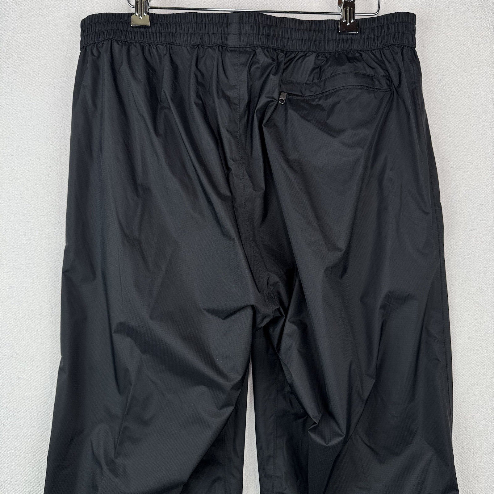 Marmot Pants Men’s L Black Ripstop Side Zip PreCip Eco Rain Waterproof Hiking