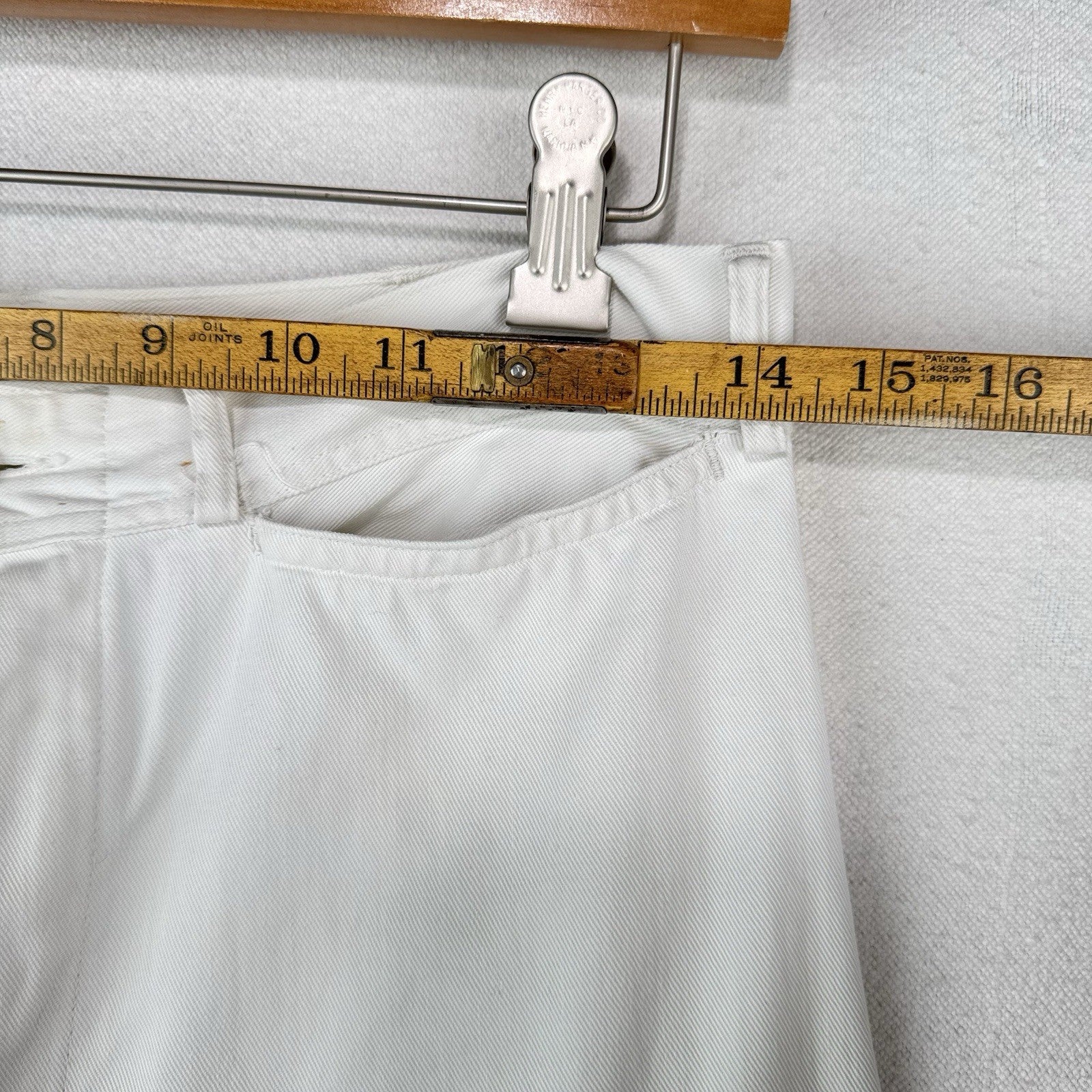 40's Vtg WWII US Navy USMC White Trousers Pants 28x28 Wide-leg 11" *Distressed