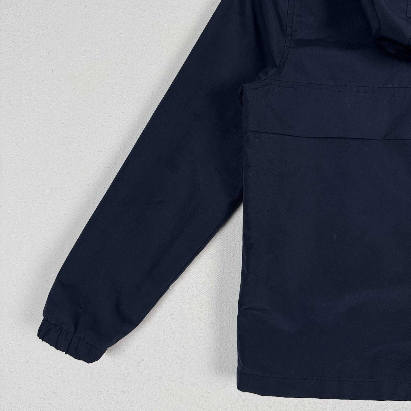 Old Navy Lined Kid’s Hooded Windbreaker Snap Jacket Size Medium (8) Navy Blue