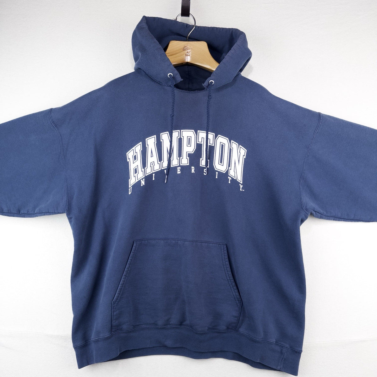 90’s Vtg Hampton University Heavyweight Hoodie Men's XL Blue HBCU *Read