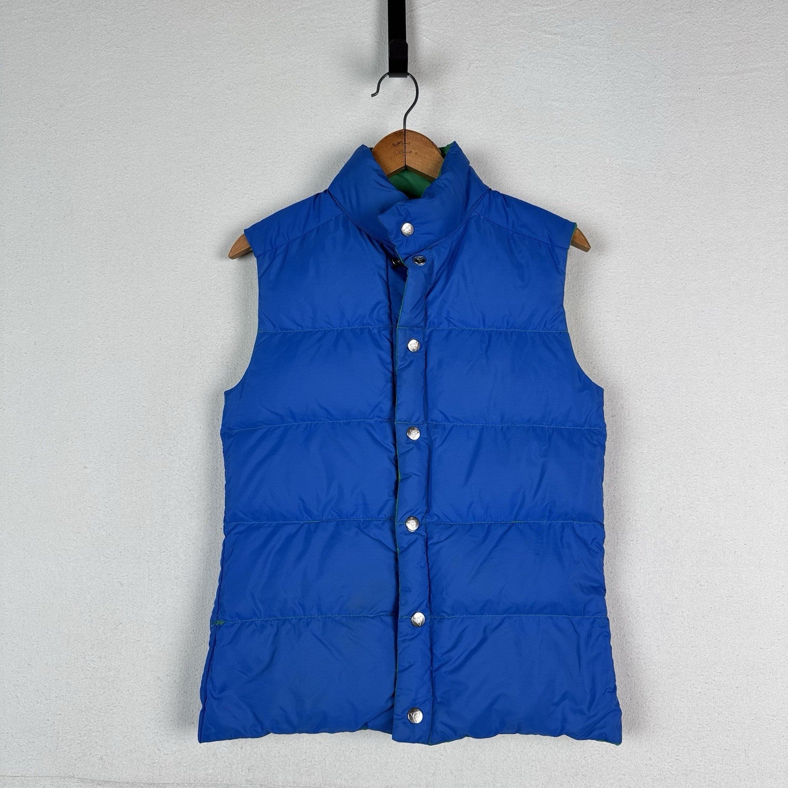 Vintage 70’s Gerry Goose Down Vest Reversible Blue Green Made USA XS (Youth L)