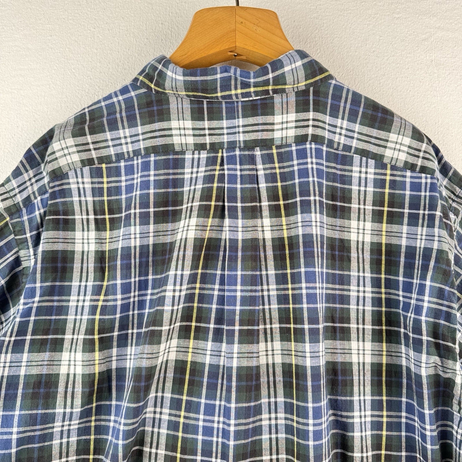 Ralph Lauren Mens 2XL Blake Short Sleeve Tartan Plaid Polo Button Down Shirt