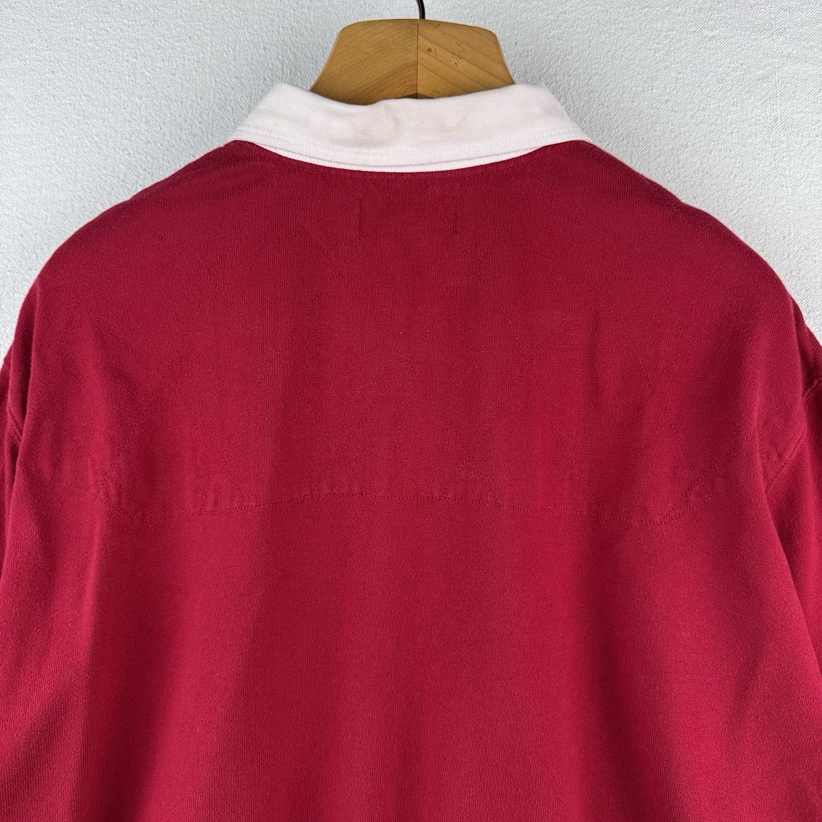 90’s Vintage Polo Ralph Lauren Rugby Men’s 2XL Red Green Pony Quilted Shoulders