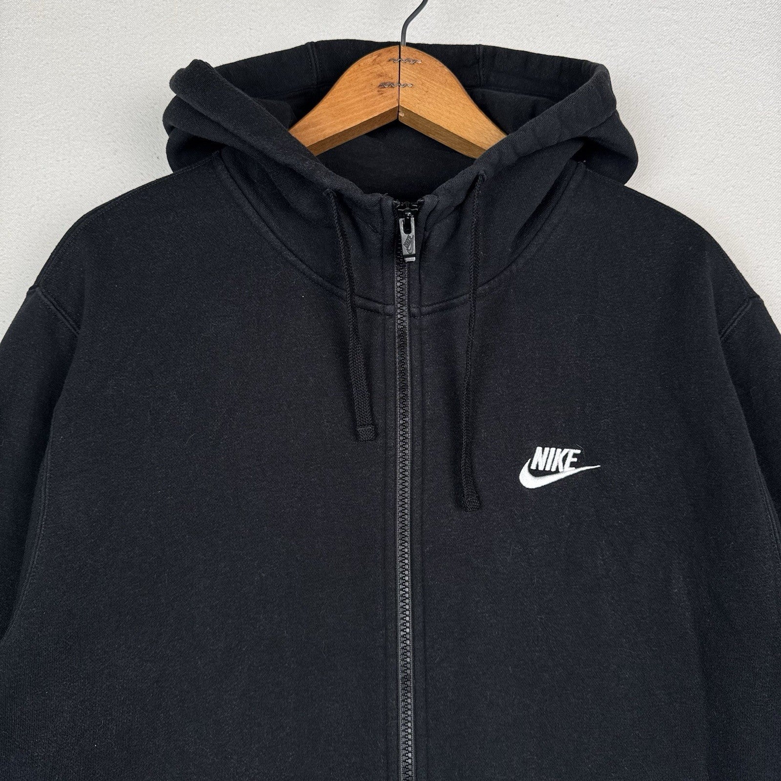 Nike Black Sportswear Club Fleece Men's Full-Zip Hoodie Large