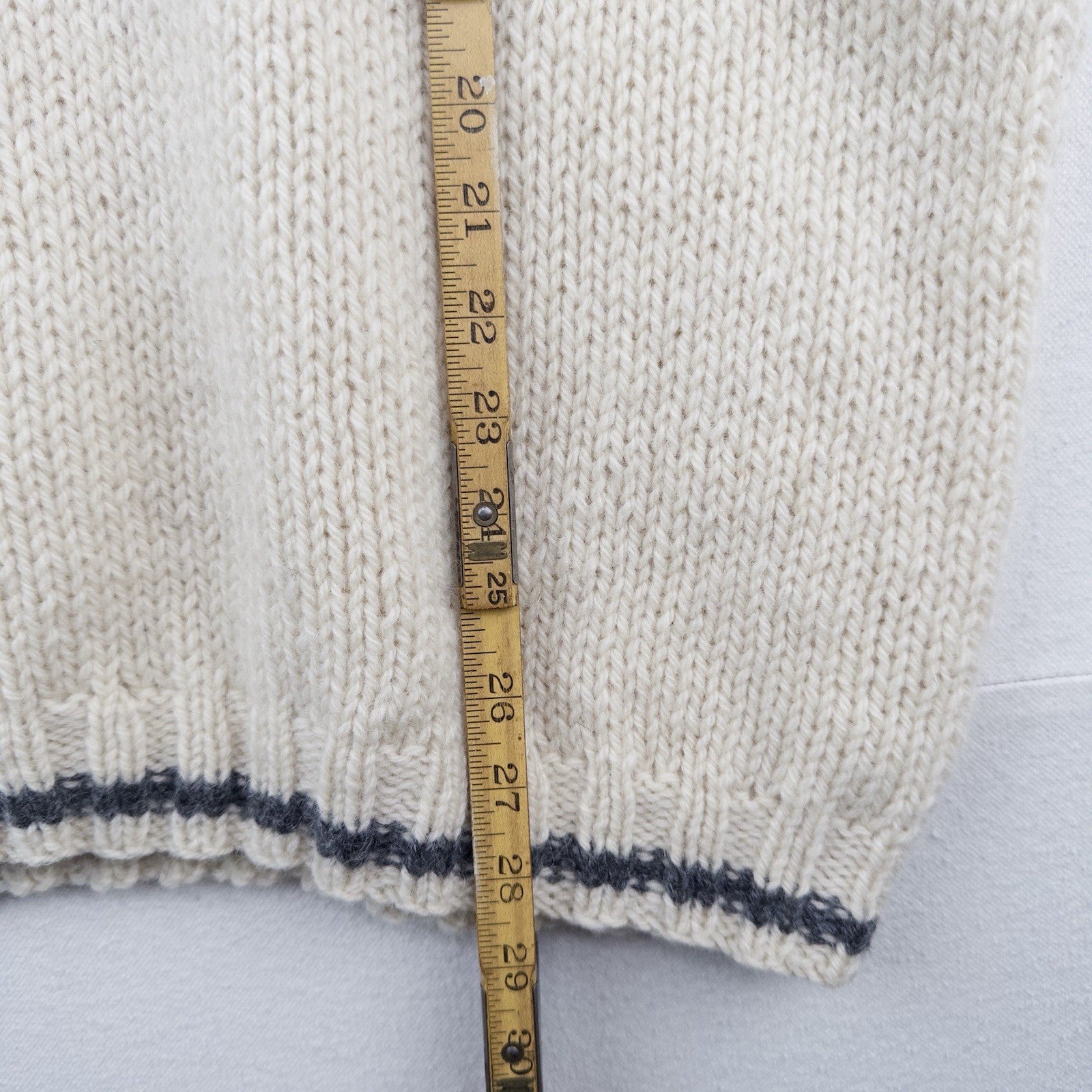 90’s Vintage J Crew Oarsman Wool Sweater Men’s M Fair Isle Chunky Gray Cream