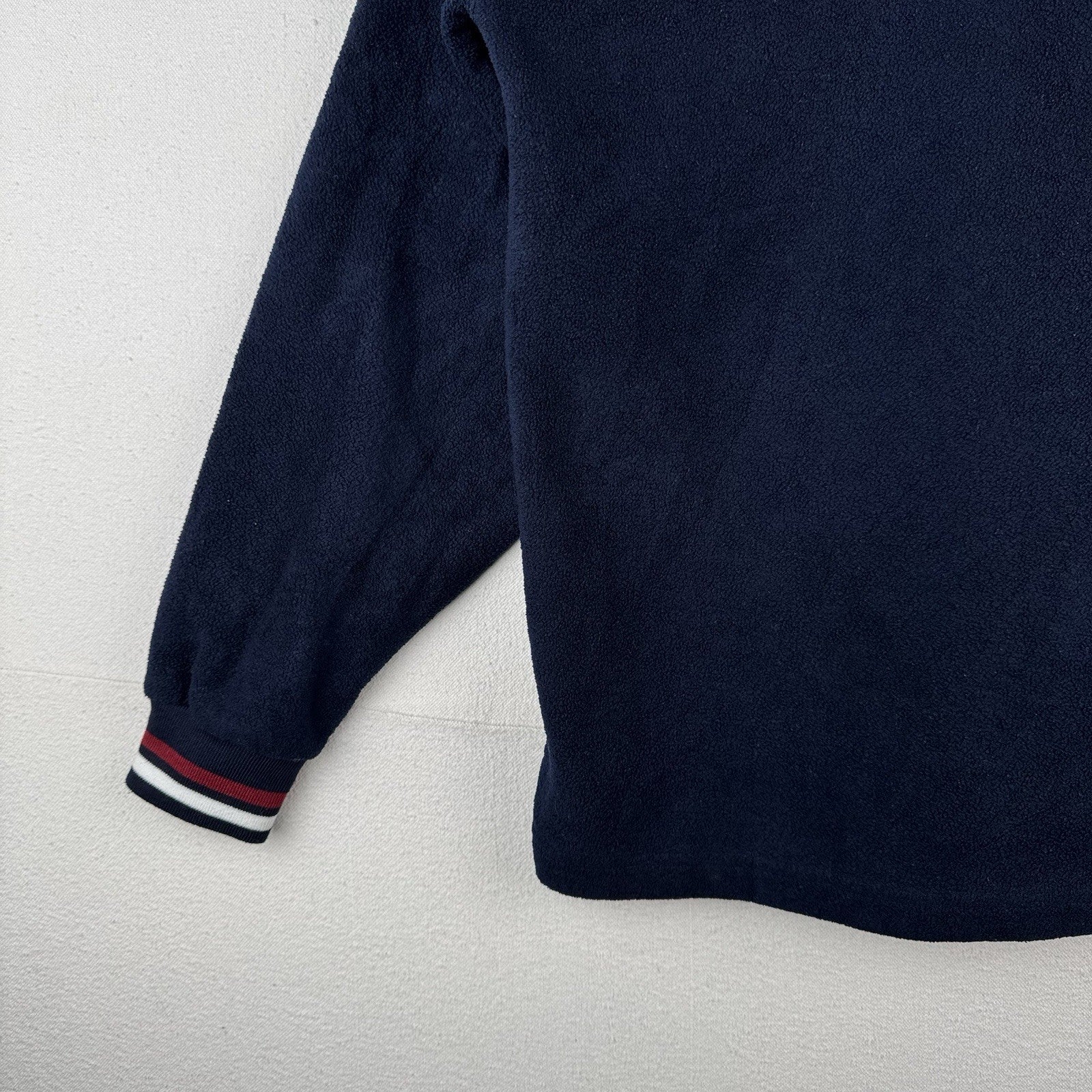 90’s Vtg Champion V-neck Fleece Sweatshirt Pullover Men’s Large Blue