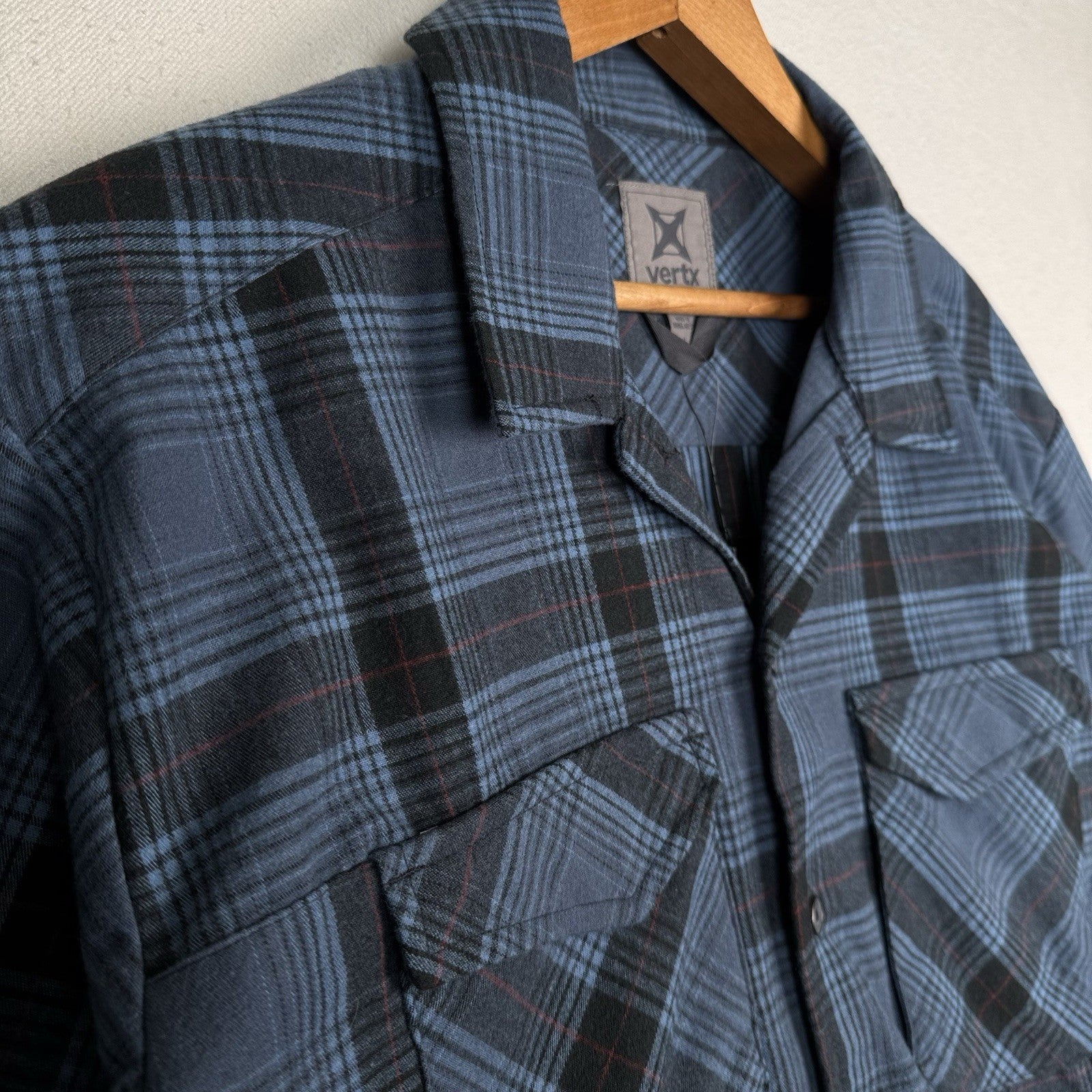 Vertx Canyon River Flannel Blue Ridge Plaid Men’s Large L Tactical Shirt