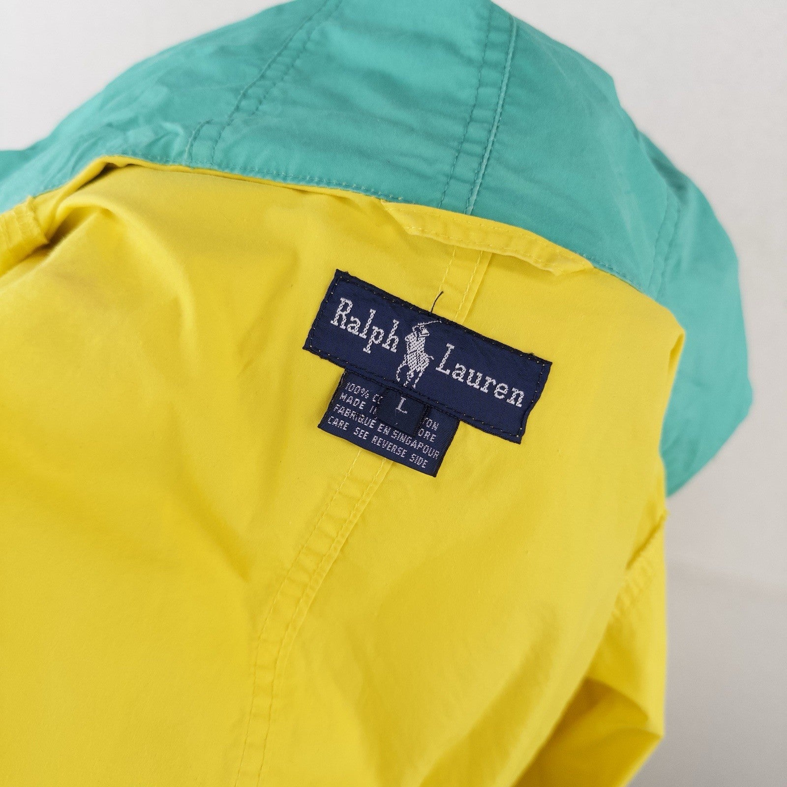 80’s Vtg Ralph Lauren Circle Logo Yellow Painted Marsh Summer Jacket Men’s Large