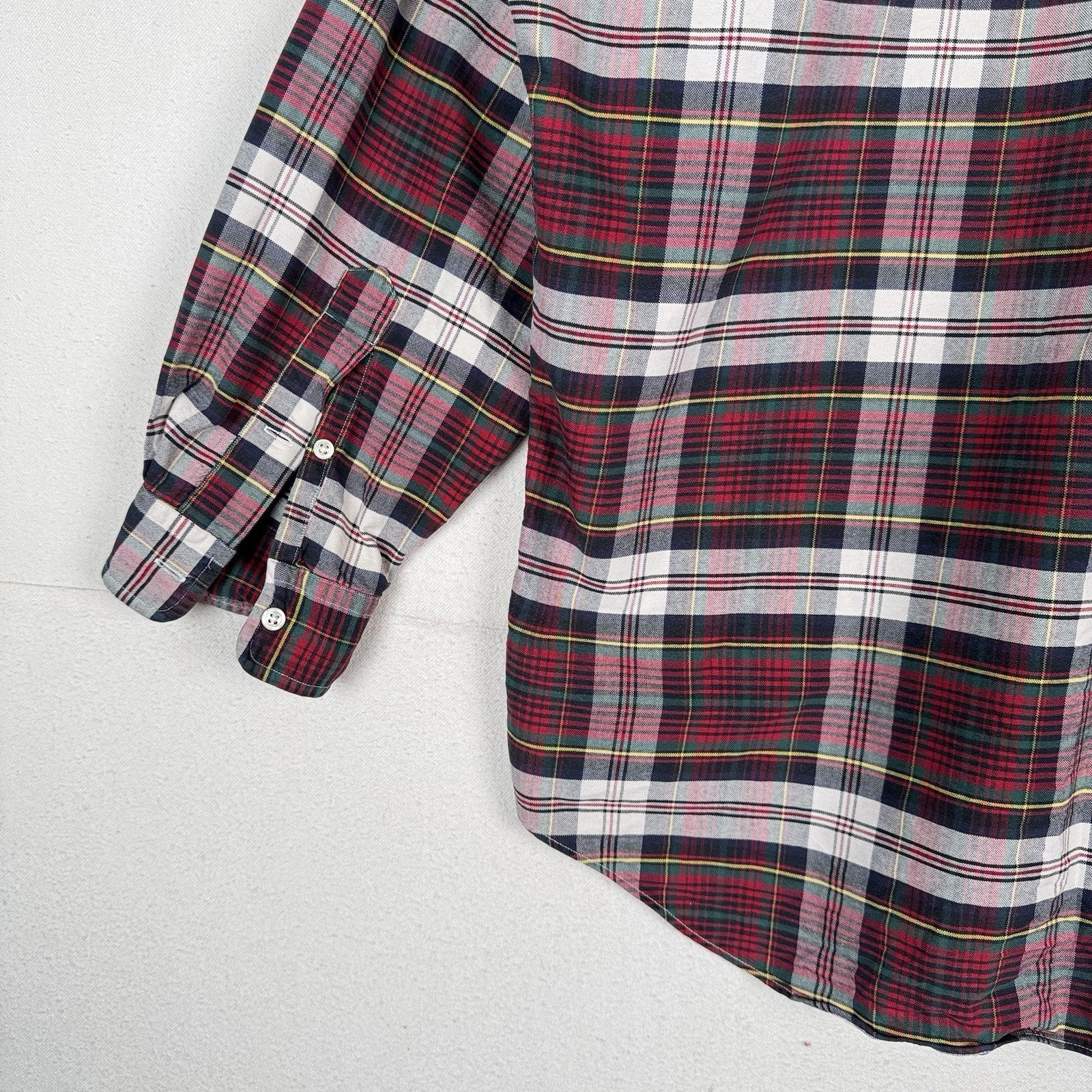 Vtg 90’s Ralph Lauren Men’s L “Big Fit Fun Shirt” The Big Oxford Red Blue Plaid