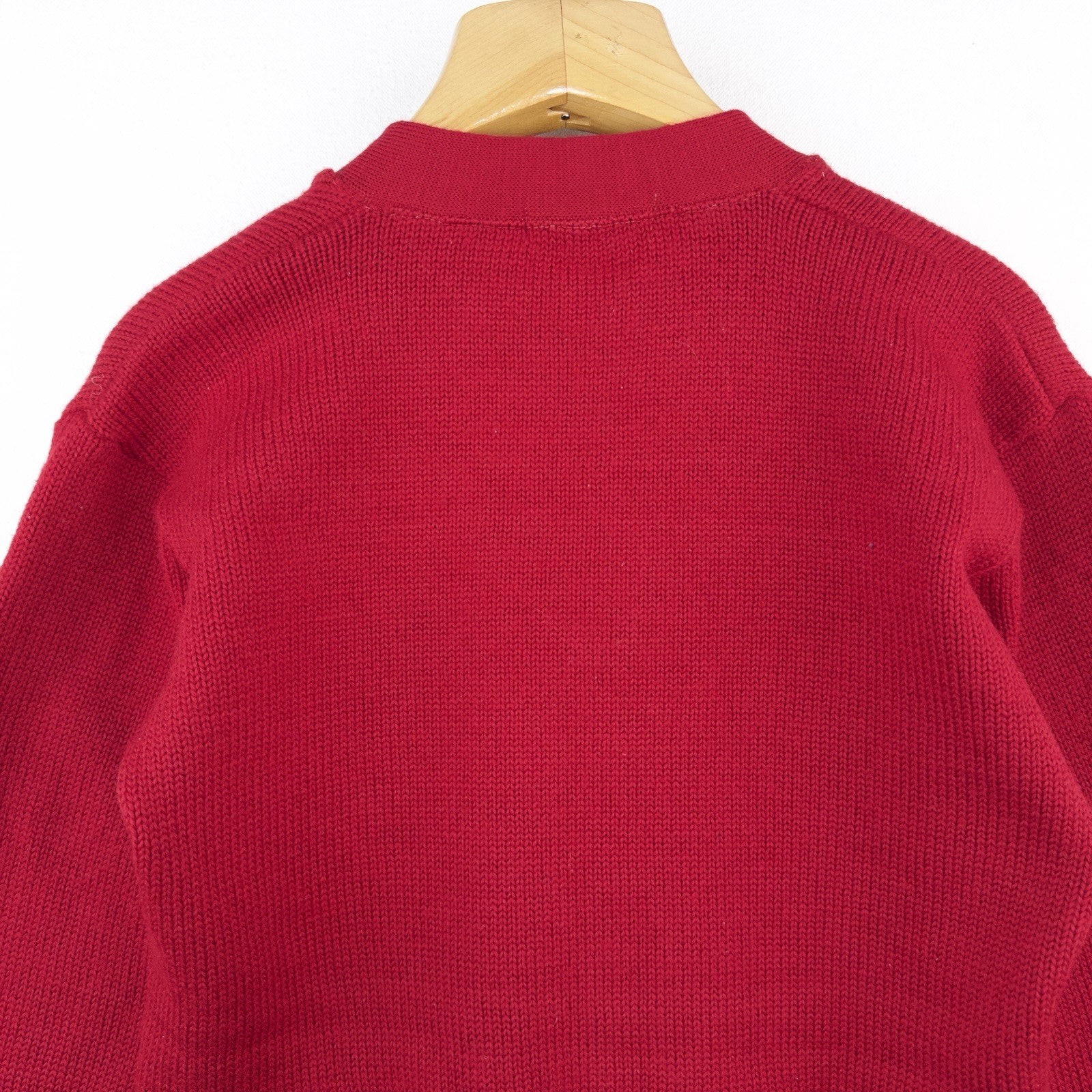 40’s Vintage Milwaukee Sporting Goods Wool V Neck Sweater Red 38