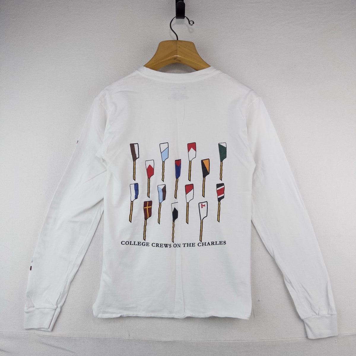 Champion Harvard Crew Long Sleeve T-shirt Oars Graphic Men’s Small White