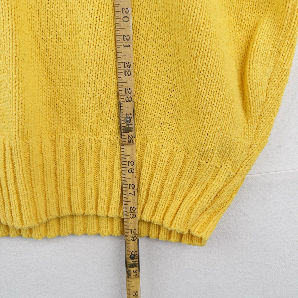 90’s Vtg Polo Ralph Lauren Chunky Yellow Cotton Sweater Men’s 2XL