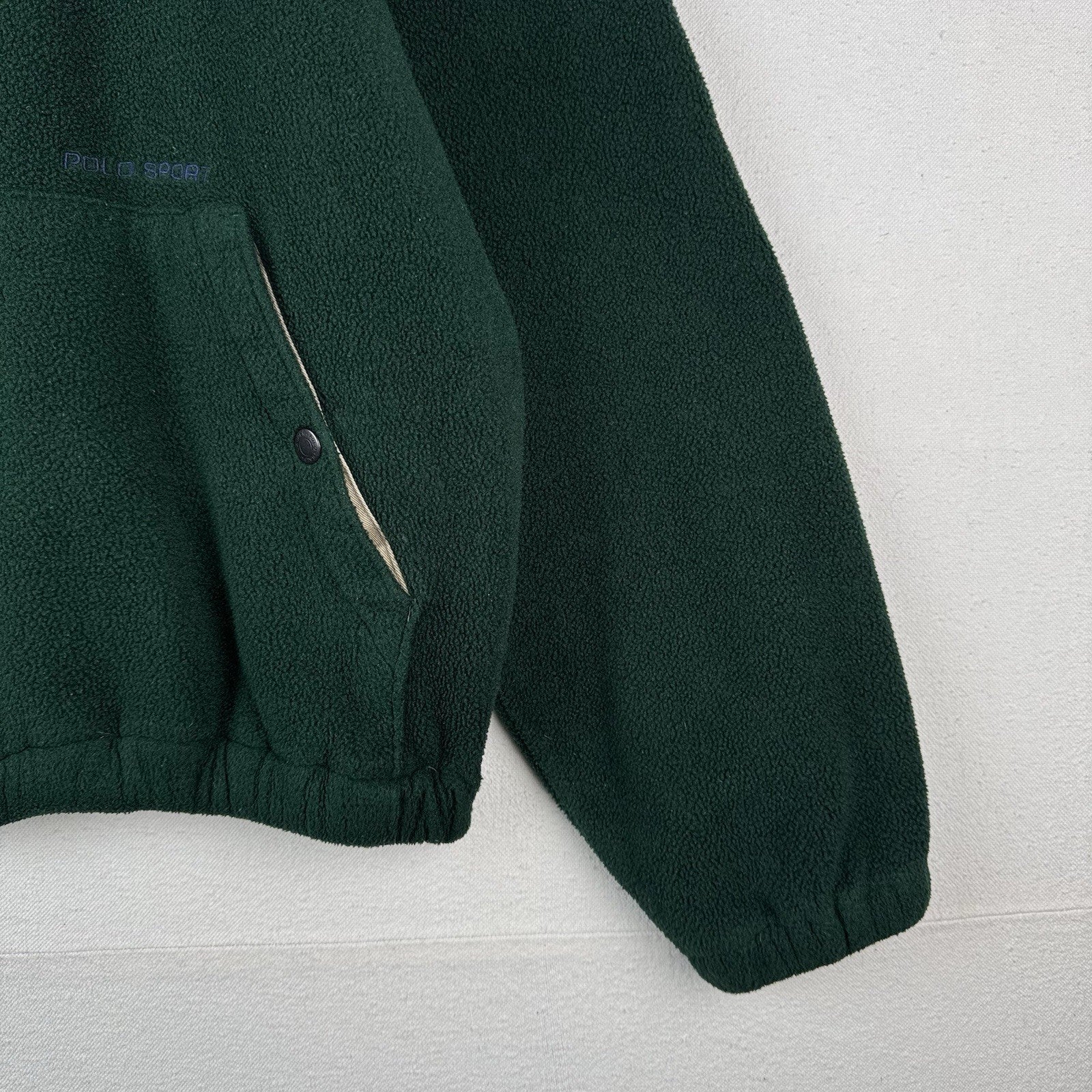 90’s Vintage Ralph Lauren Polo Sport Men’s M Green Fleece Harrington Jacket USA