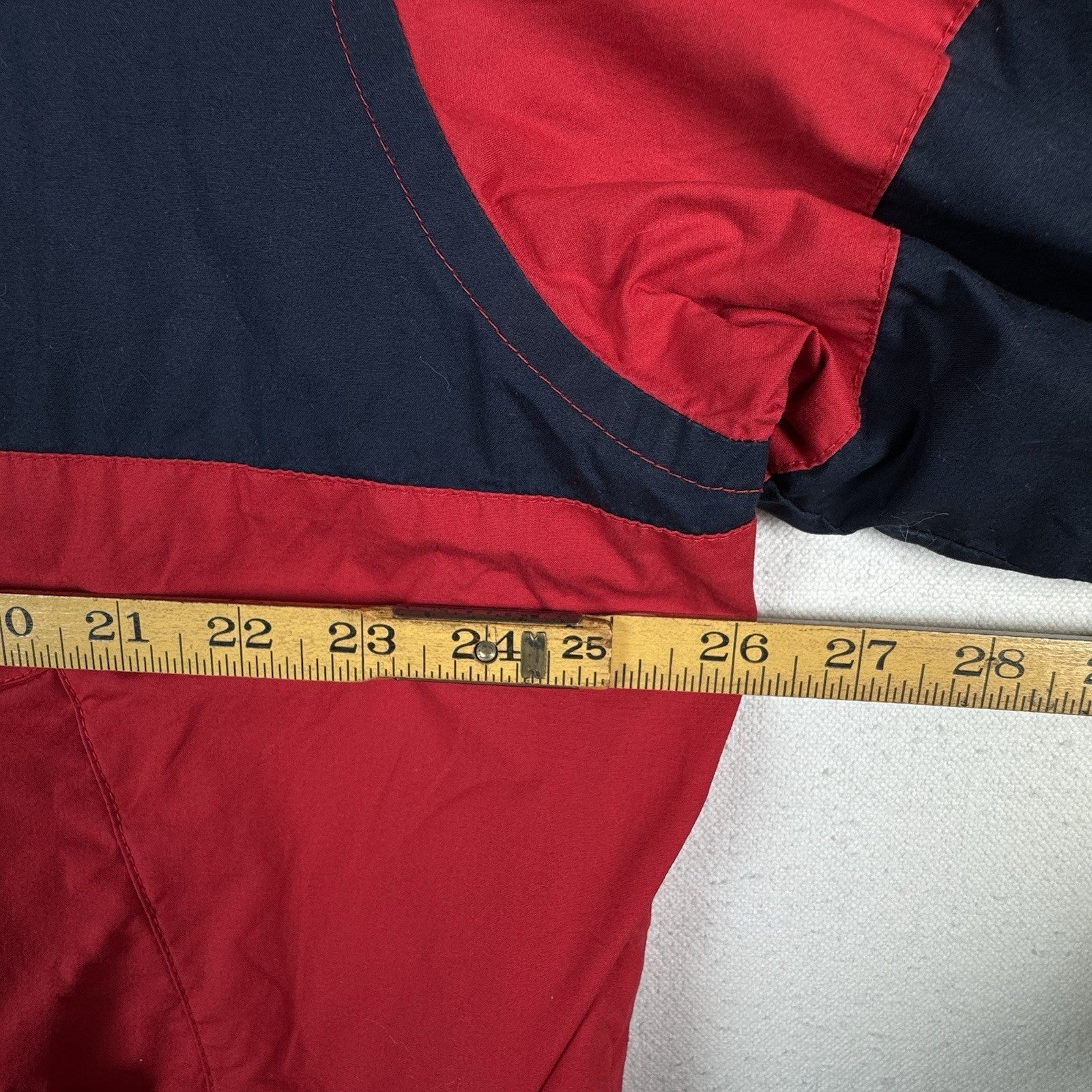 Vintage 90s Nautica Mens L Red Blue Stripe Reversible Sailing Windbreaker Jacket