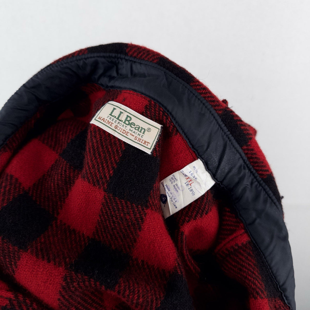 80’s Vtg LL Bean Maine Guide Shirt Wool Red Buffalo Plaid Men’s 2XL Made In USA