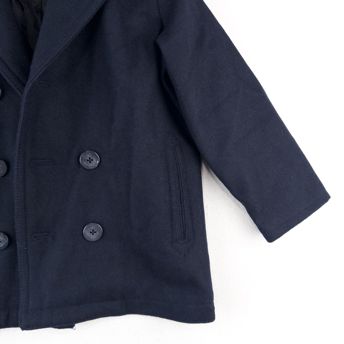 Old Navy Kids Small Navy Blue Wool Blend Peacoat Jacket *Missing Button