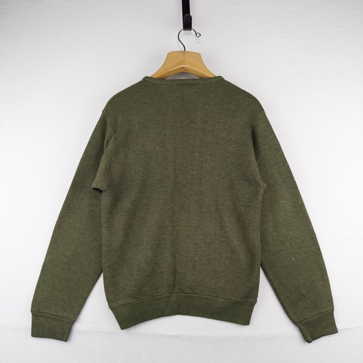 60’s Vtg Creslan & Rayon V-Neck Sweater Men’s M Grunge Kurt Cobain Olive