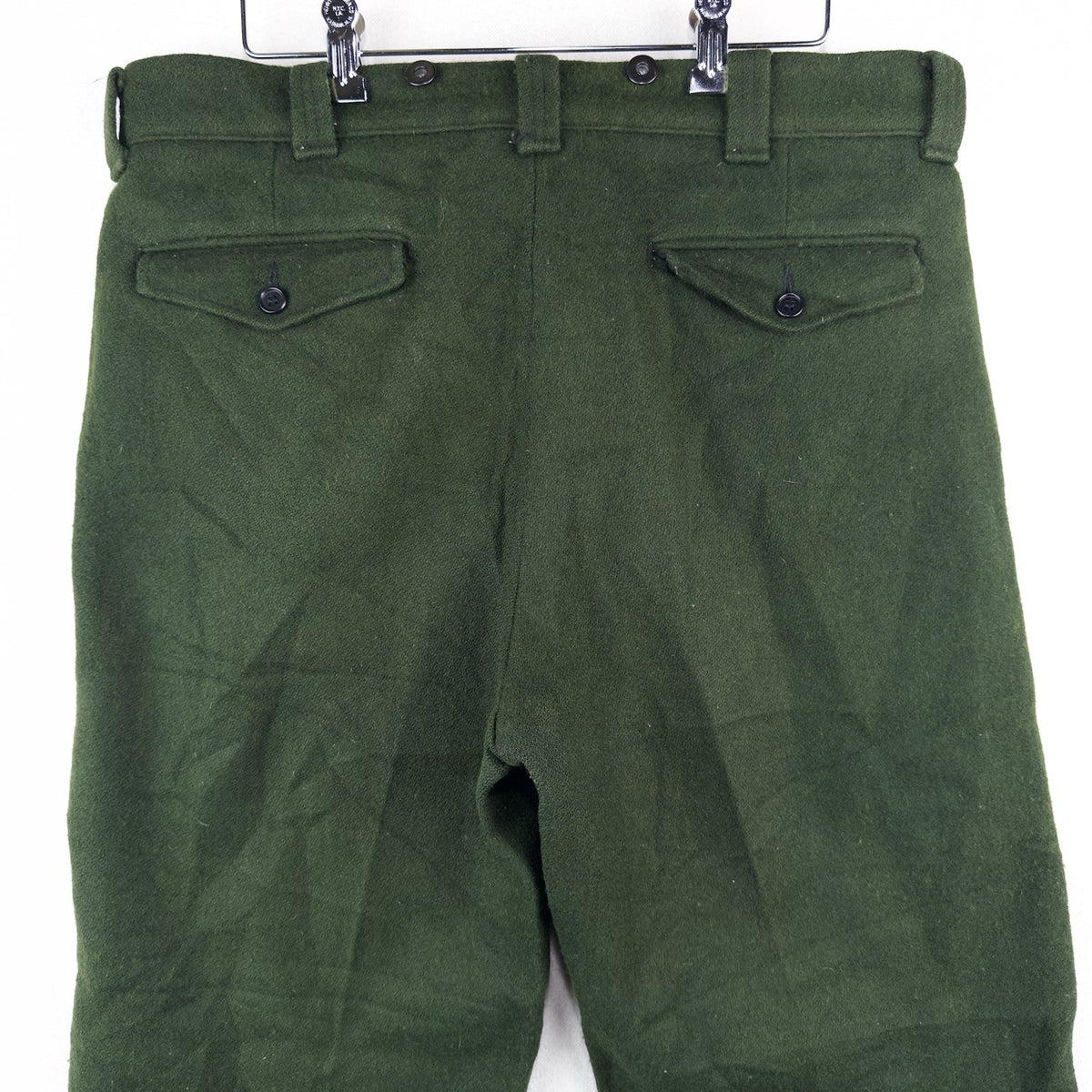 70’s Vtg Woolrich Hunting Malone Pants 34x26 Wool Forest Green High Rise 12” USA