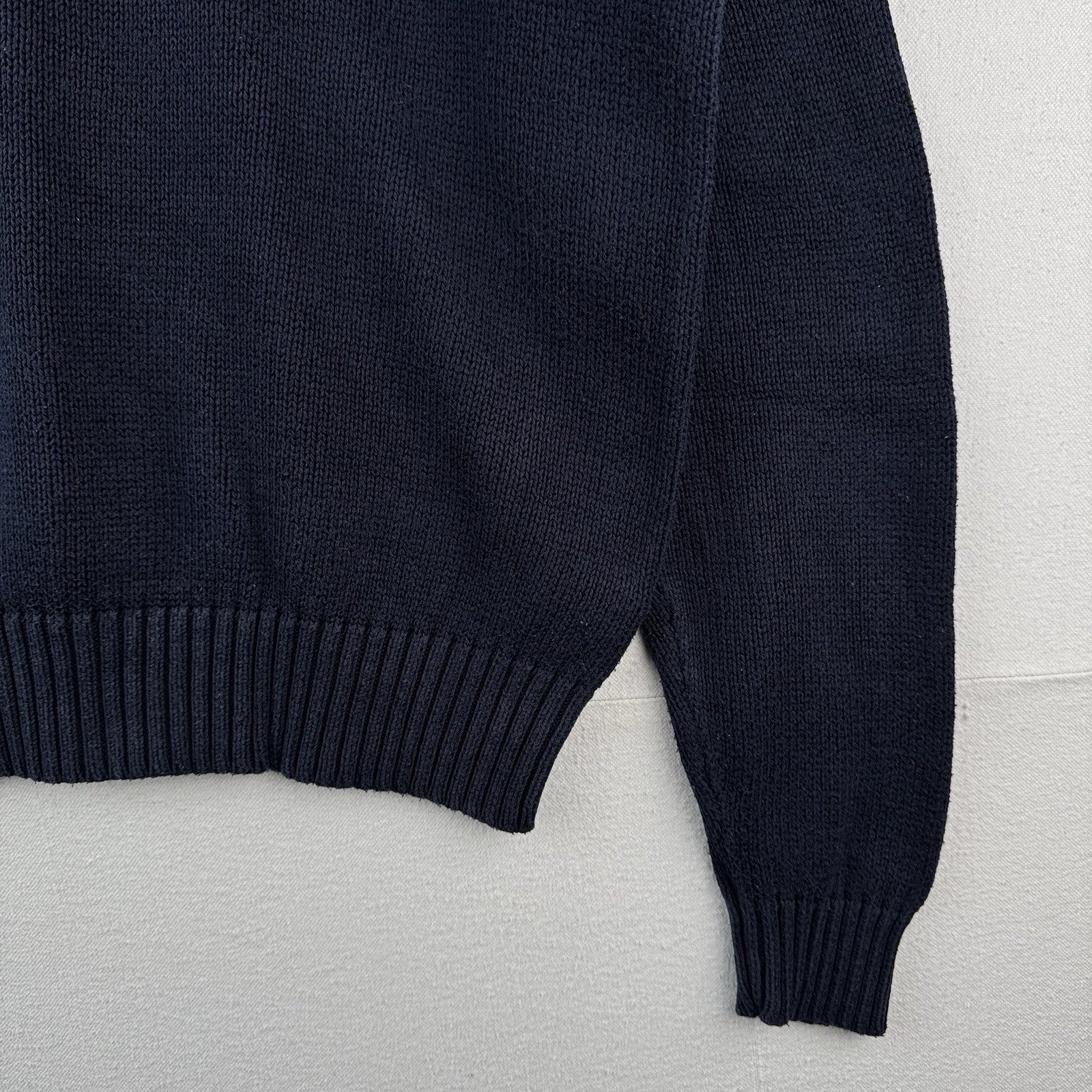 90's Vintage Polo Ralph Lauren Sweater Men's XL Navy Blue Crewneck Pima Cotton