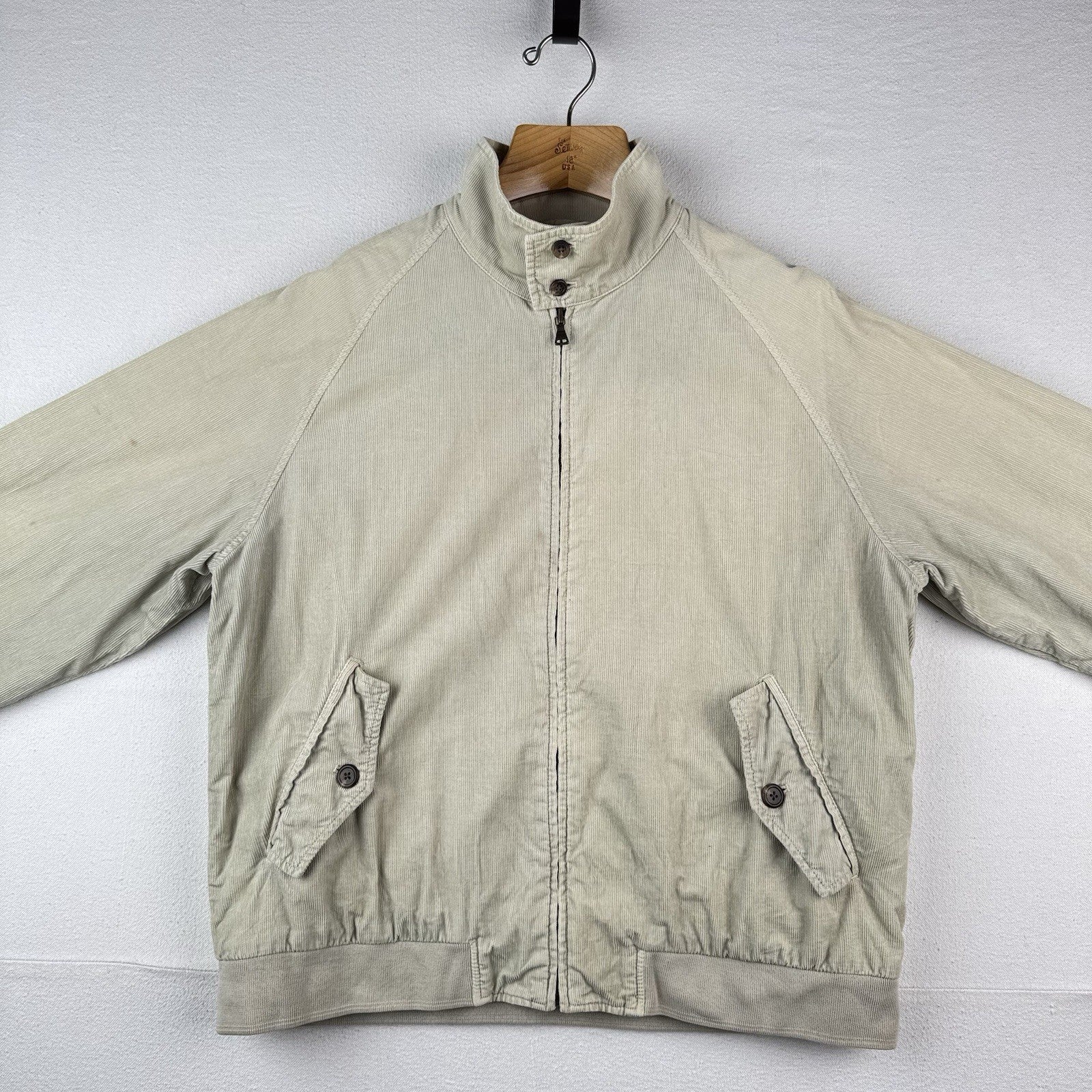 Vtg Ralph Lauren Polo Jeans Co Men’s L Harrington Corduroy Zip Bomber Jacket