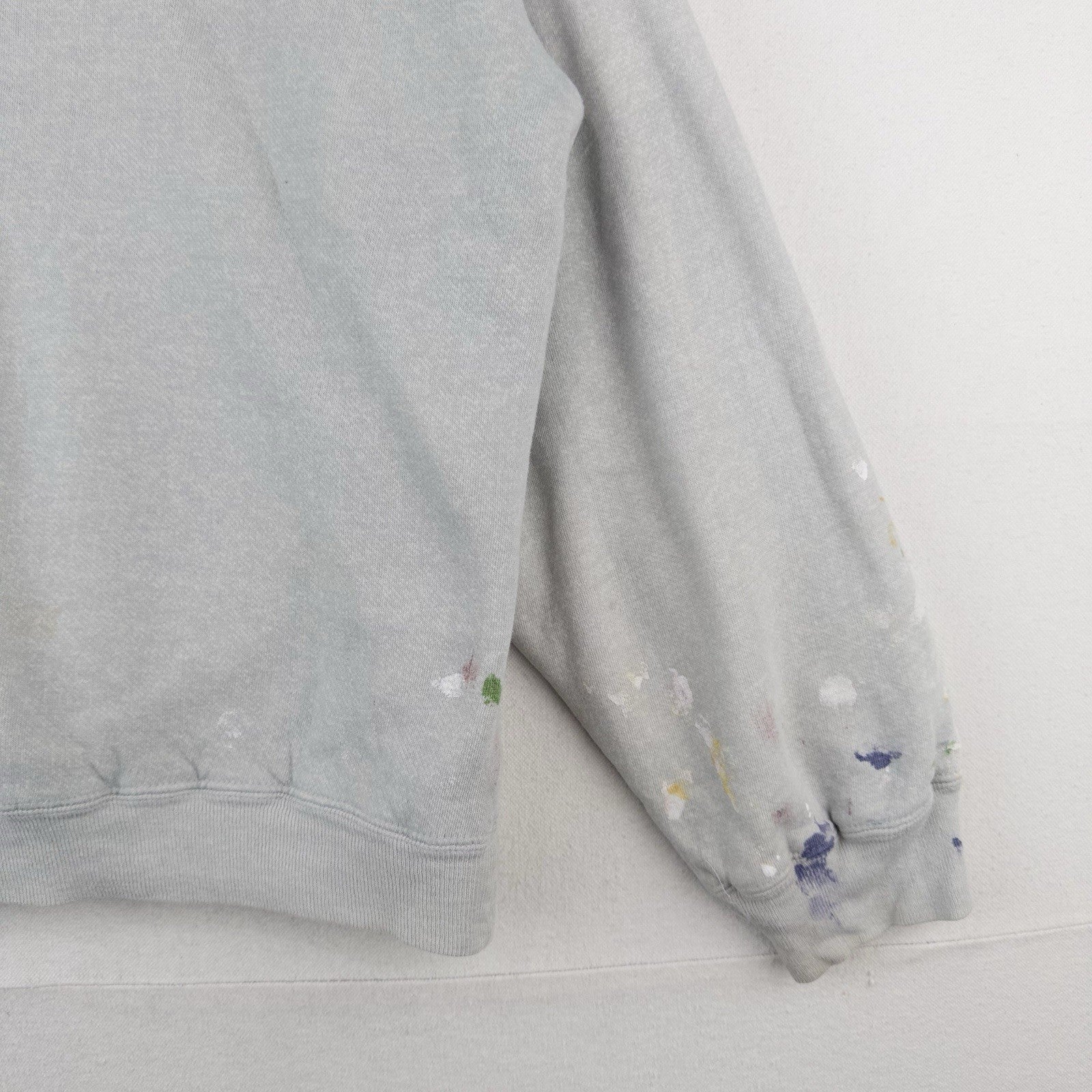 Vtg Kindan Blvd. Athletic Dept Stencil Painted Thermal Lined Hoodie Grey Medium