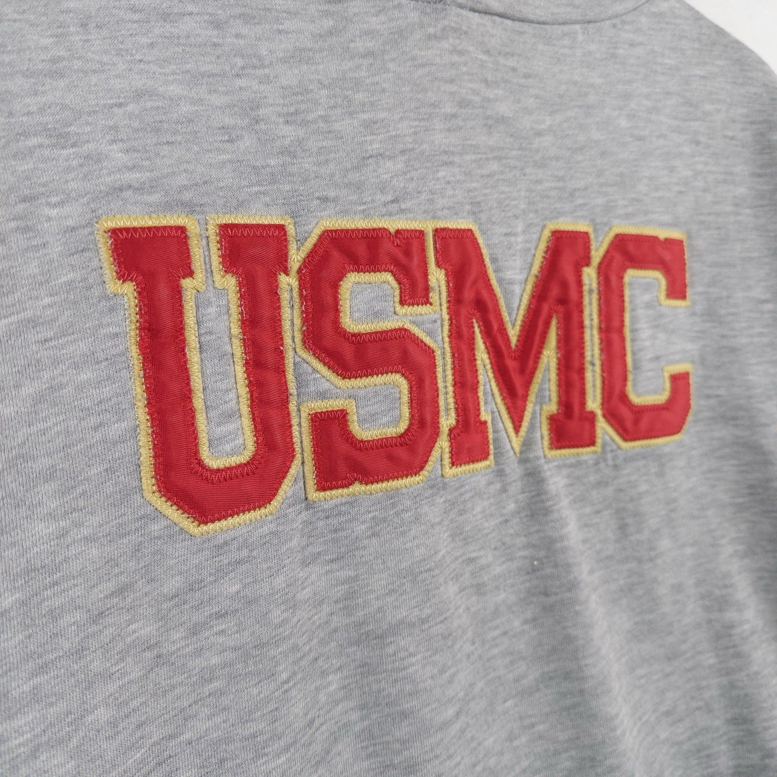 90’s Vtg Jansport USMC Men’s M Gray Hoodie Red Gold Letters *Read