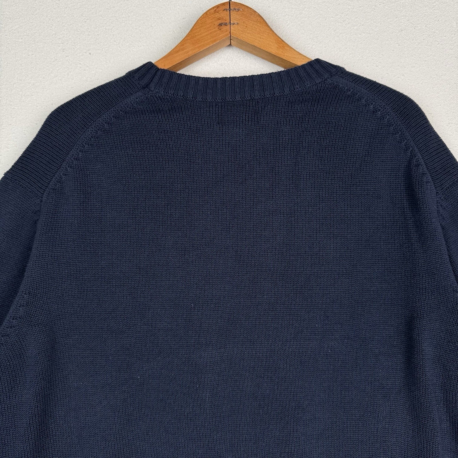 Lands' End Drifter Pullover Crewneck Sweater Navy Blue Cotton 3XLT 54-56 Tall