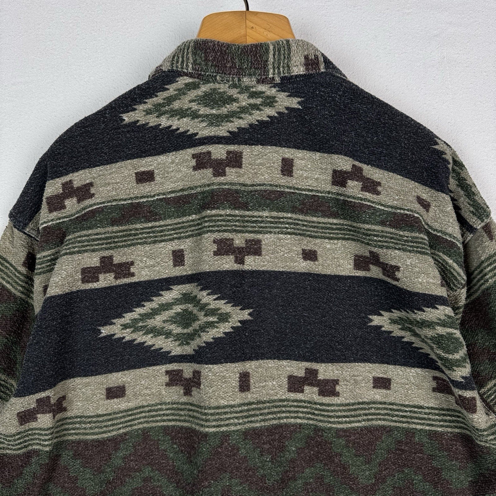 90s Vintage Bugle Boy Wetlands Aztec Shirt Mens Large Button Up Southwest