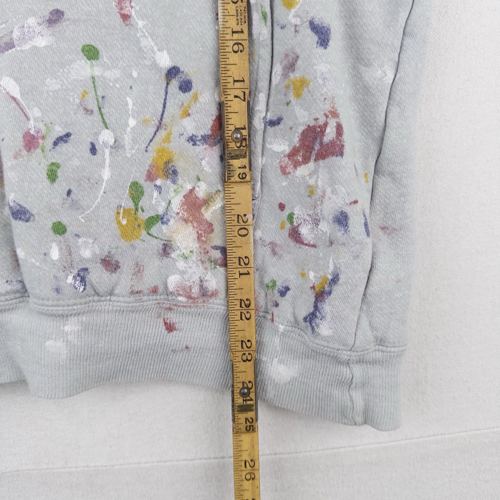 Vtg Kindan Blvd. Athletic Dept Stencil Painted Thermal Lined Hoodie Grey Medium