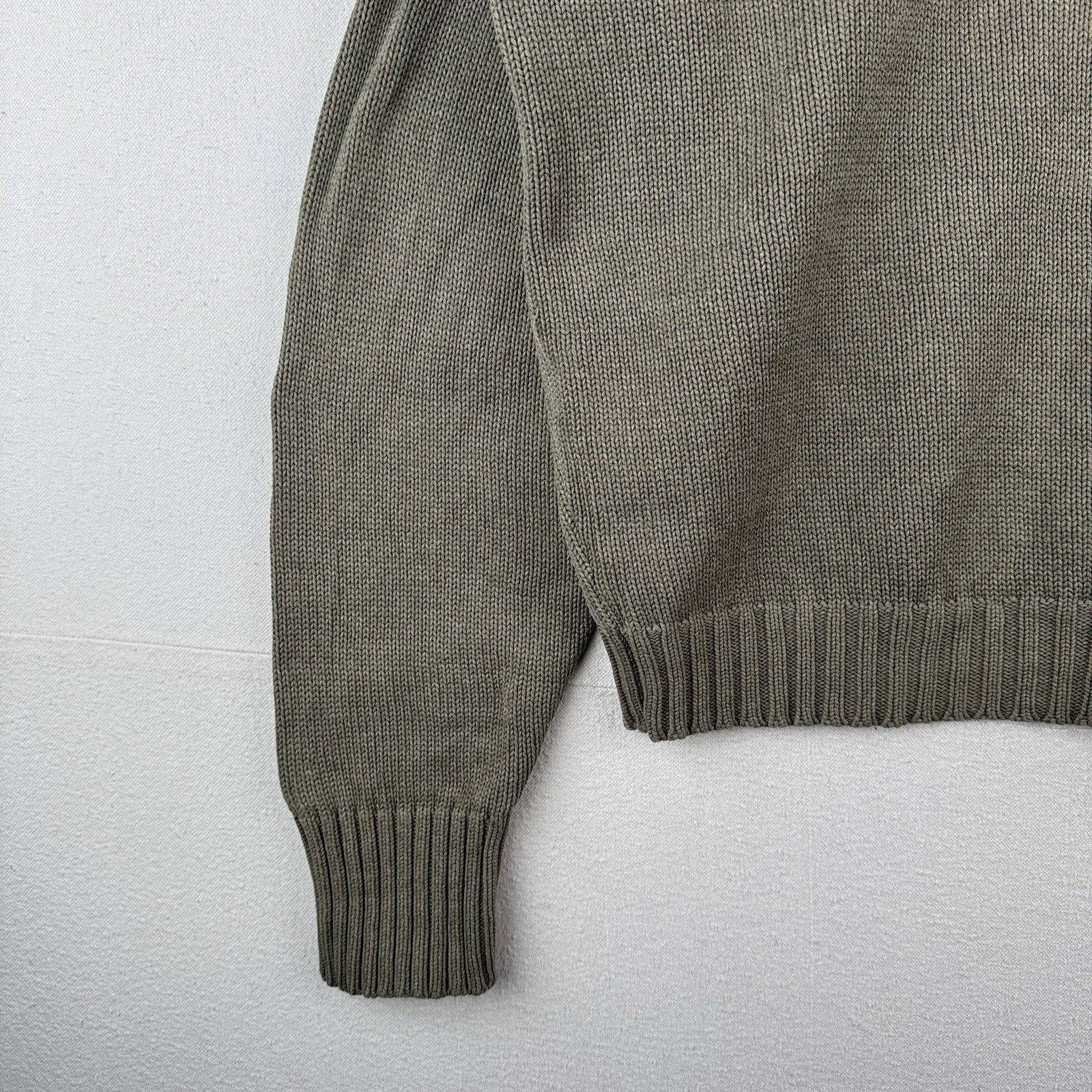90s Vintage Polo Ralph Lauren Men’s 2XL Olive Marled Knit Sweater 100% Cotton